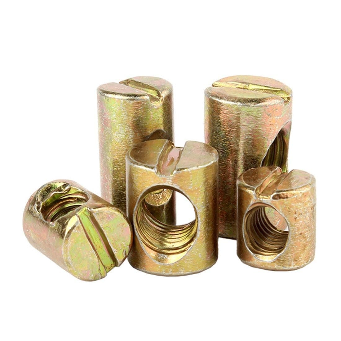 binifiMux 20-Pack M8 x 15mm Barrel Nuts Wood Crib Nus for Furniture bronze  5