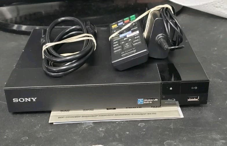 Sony Blu-Ray DVD Player BDP-S3500 Wi-Fi w/ Remote, HDMI & Power Adapter TESTED 2
