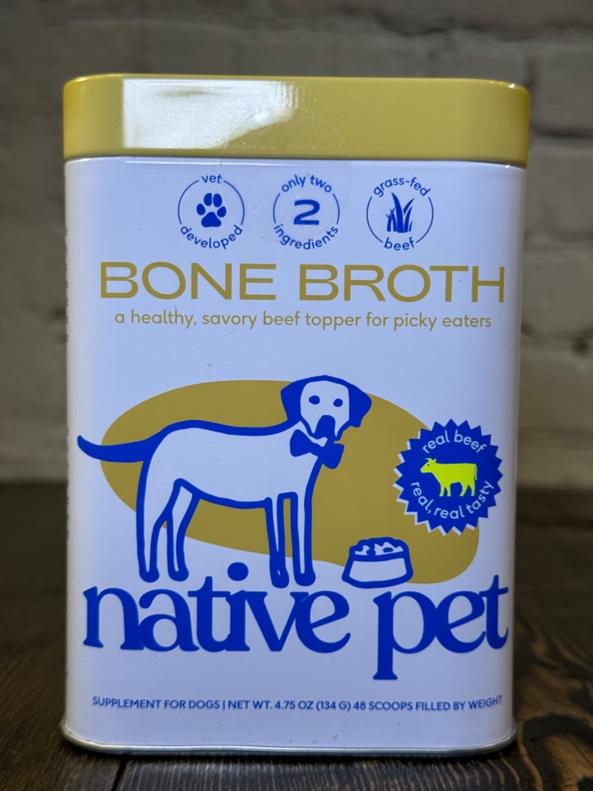 Can Of Native pet bone broth grass fed beef Food topper healthy savory dogs