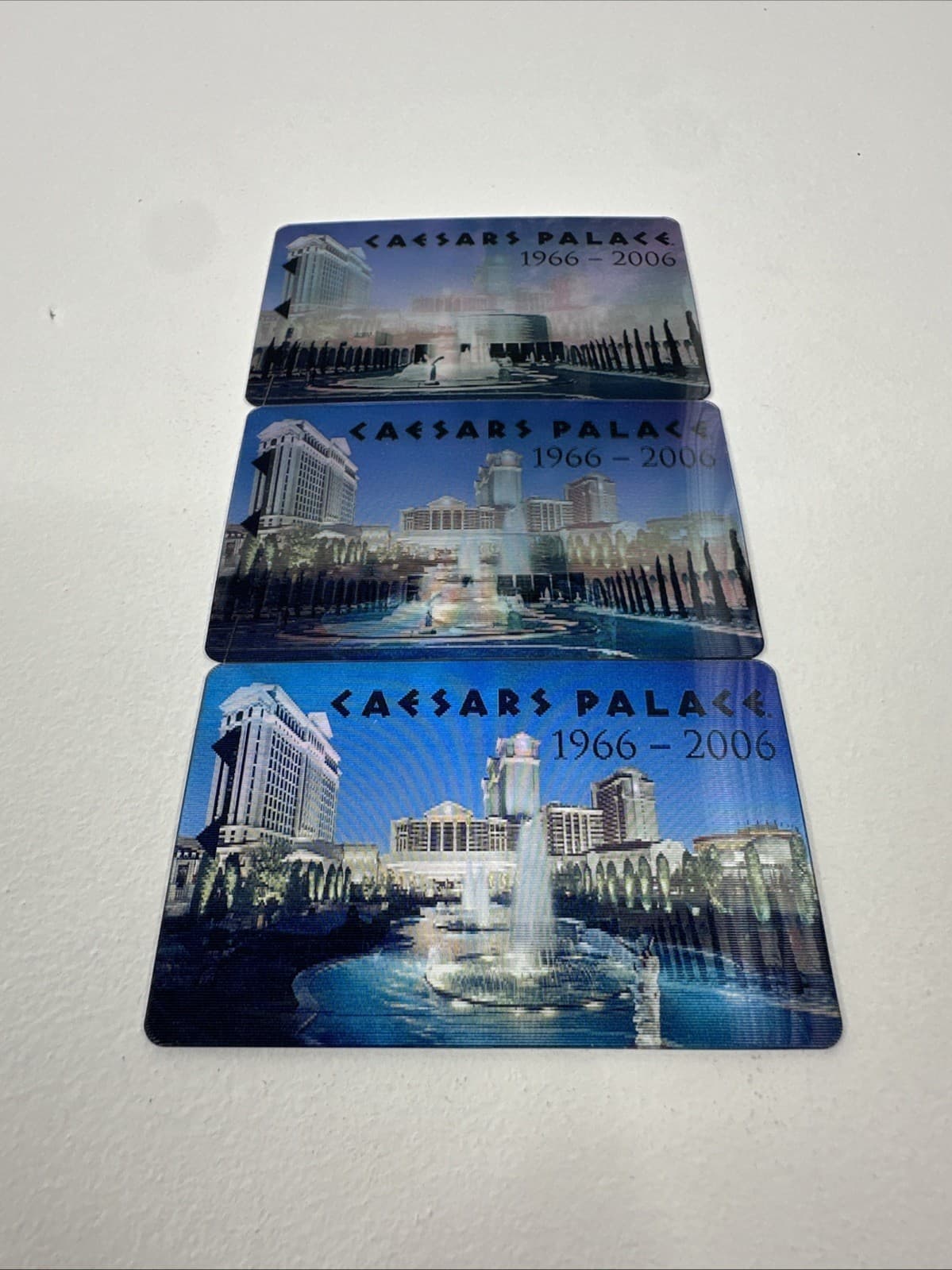 Caesar Palace Hotel Las Vegas Lenticular Hologram Key Card 1966-2006 Lot Of 3 2