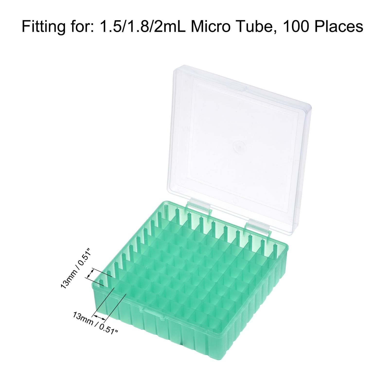 Freezer Tube Box 100 Places Rack for 1.5/1.8/2ml Microcentrifuge Tubes Green 3
