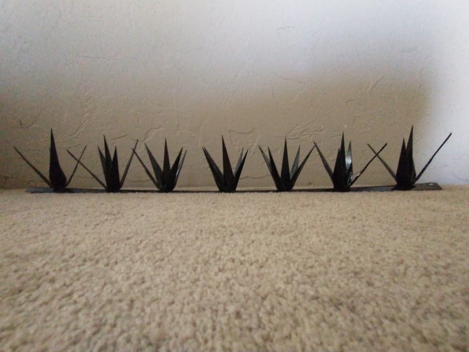 Steel Security Wall Spikes, Anti-Climb Metal 3.25 feet long total,  5" tall 3