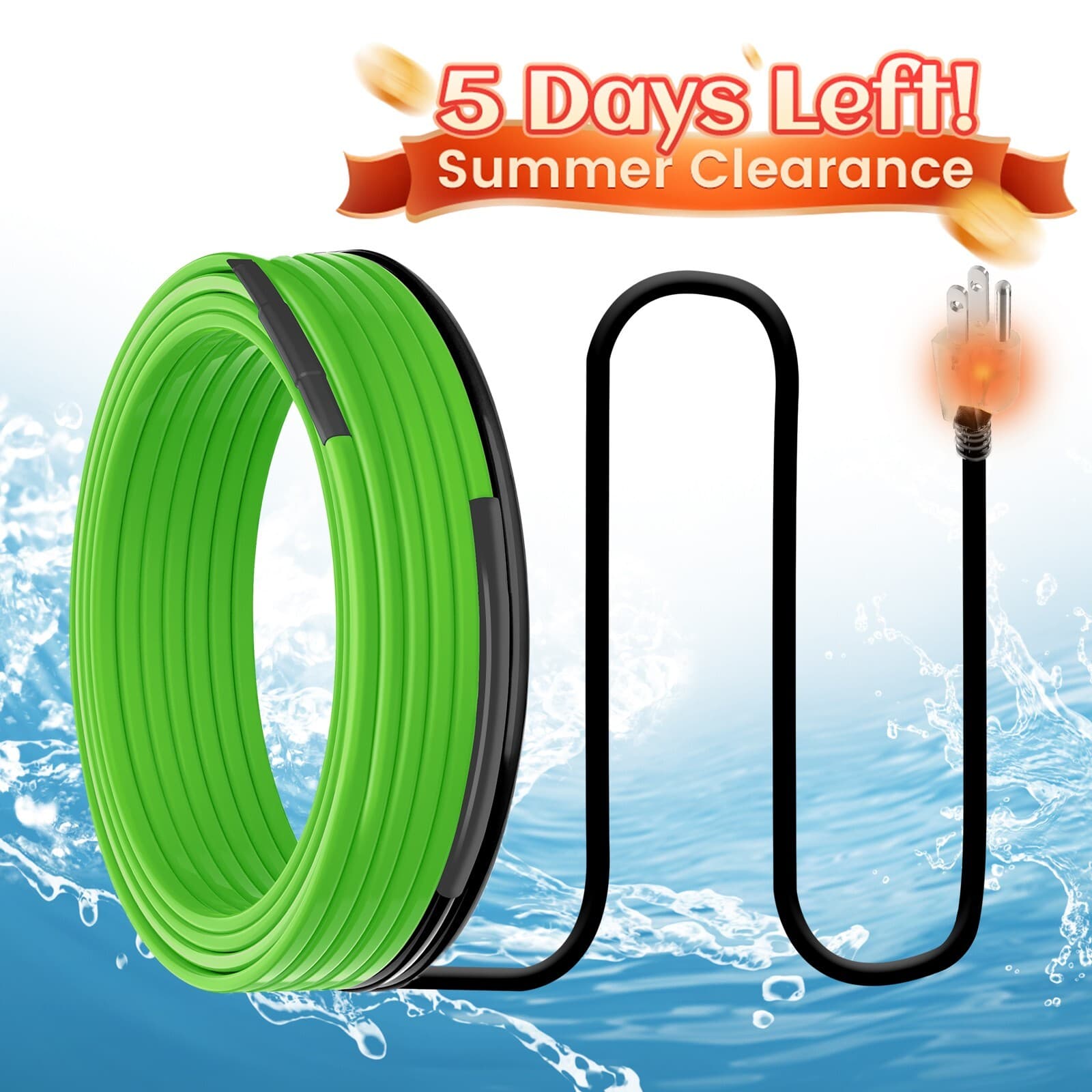 MAXKOSKO Heat Trace for Metal And Plastic Water Pipes, 120V Heat Tape--30% off