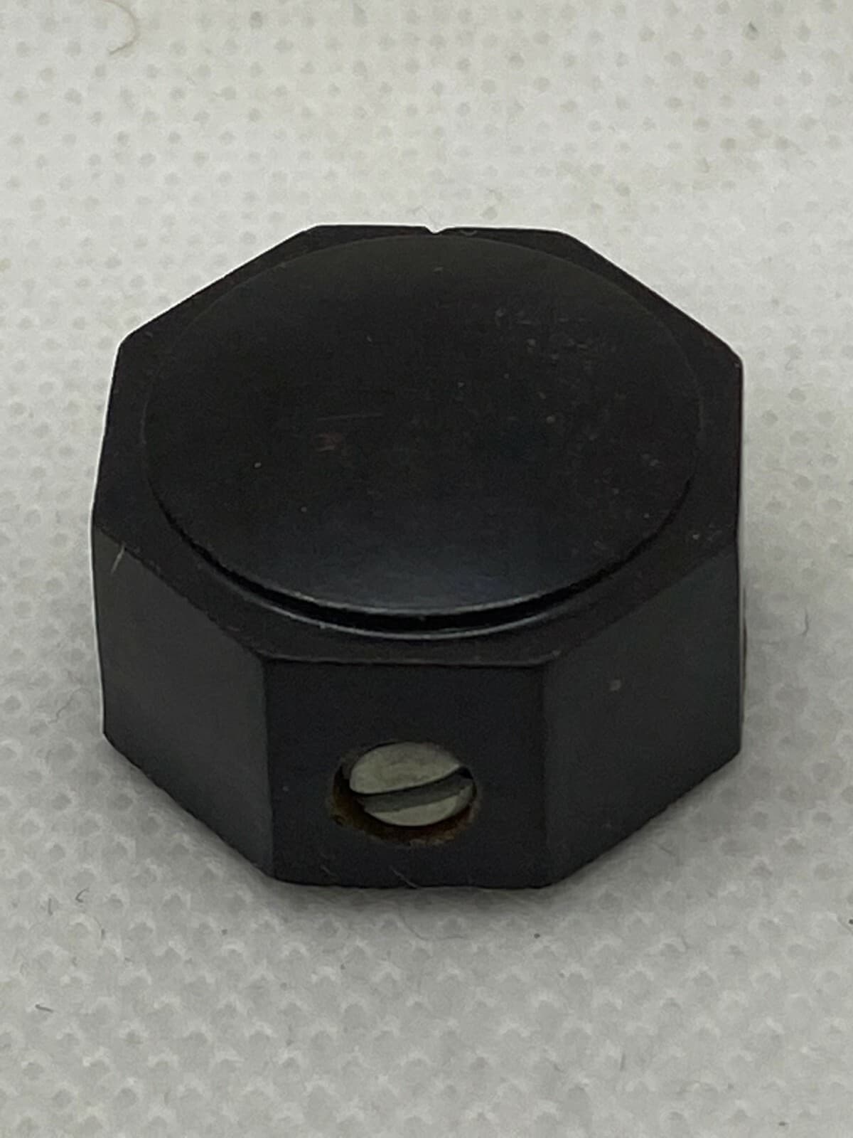 1 VINTAGE DK Brown BAKELITE RADIO Octagon KNOB 3/4" DIA 1/4" w/ Set Screw 2