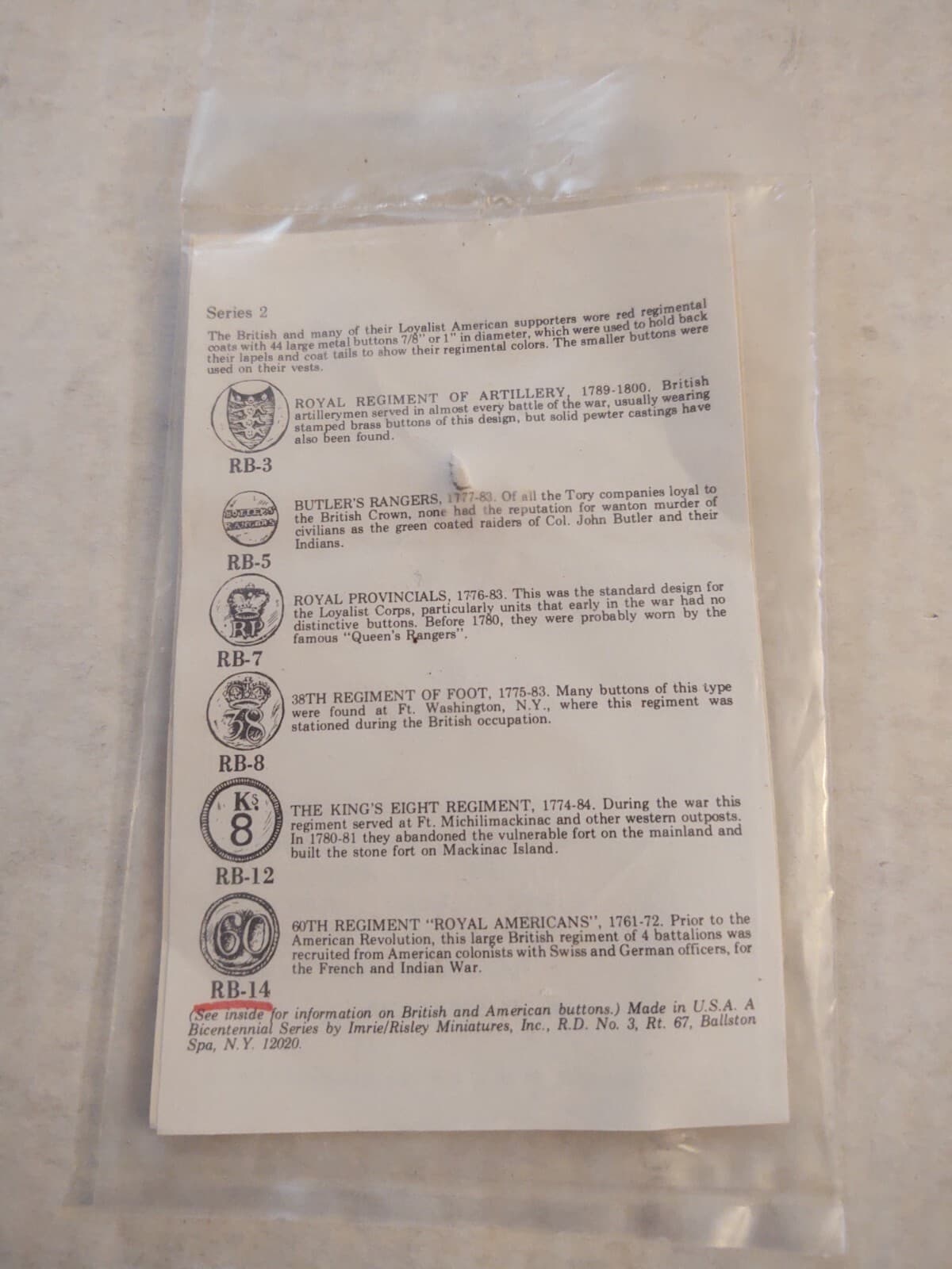 Arrifcats From The American Revolution 60th Regiment Royal American Reproduction 2