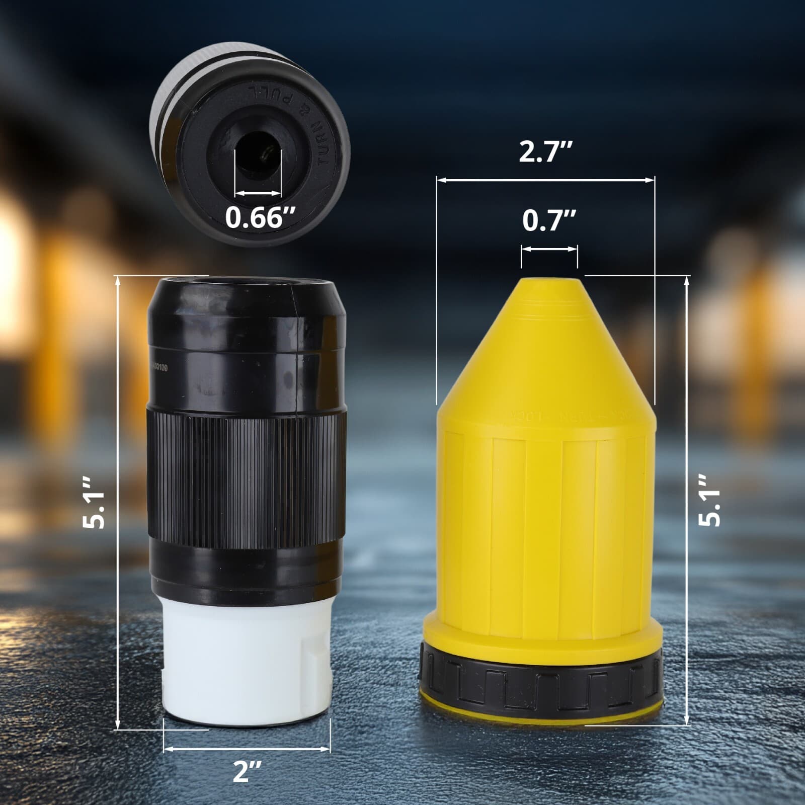 50A Twist Lock RV Plug Kit w/ Boot & Receptacle, NEMA SS2-50R 125/250V 2
