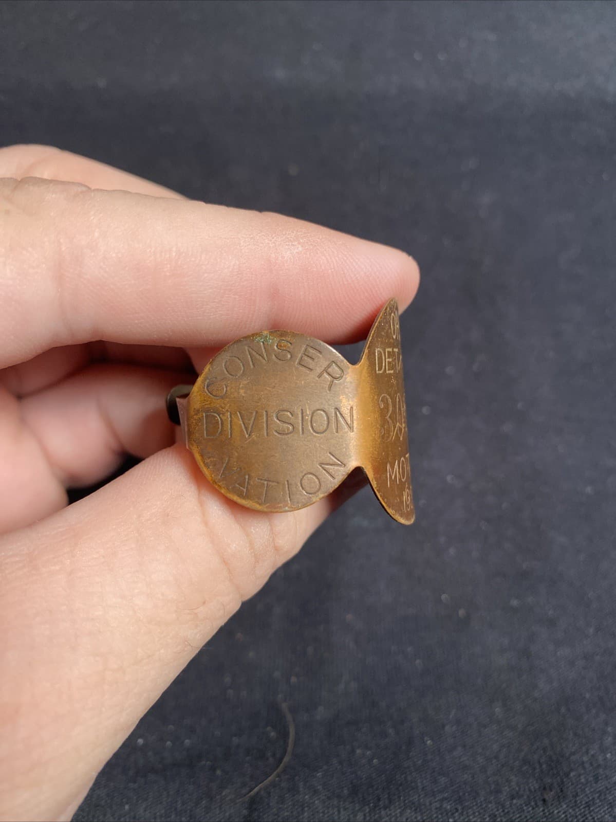 Vintage Rare Ohio Conservation Motor Tag 1938 Outboard Copper 2