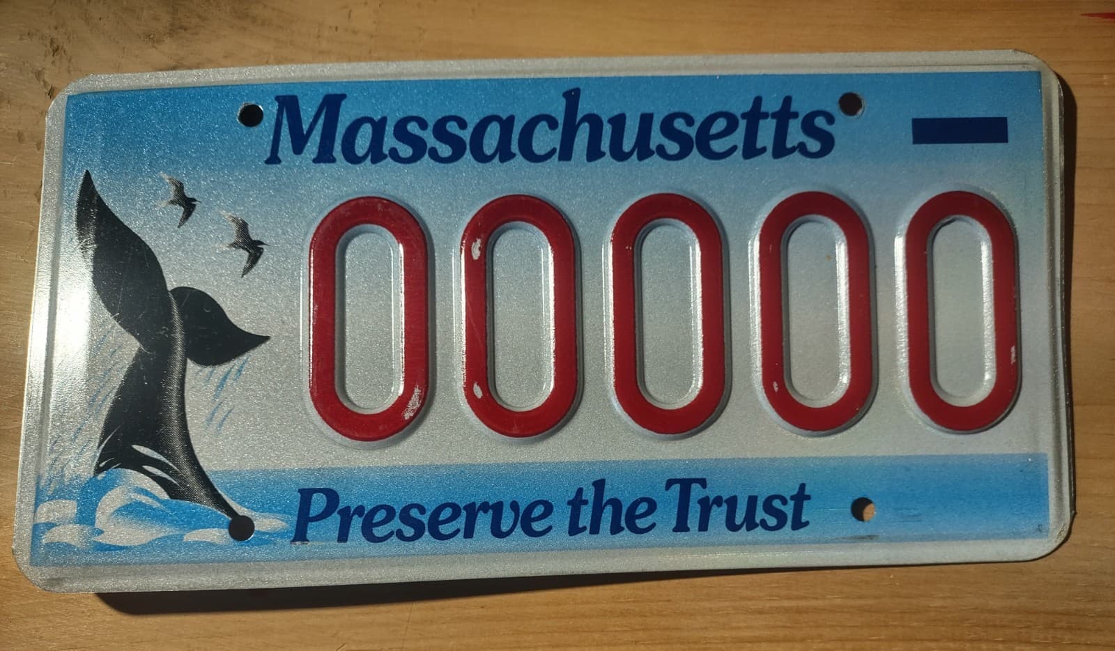 Massachusetts Sample License Plate Mass MA Right Whale Specialty "7" digit Tag  