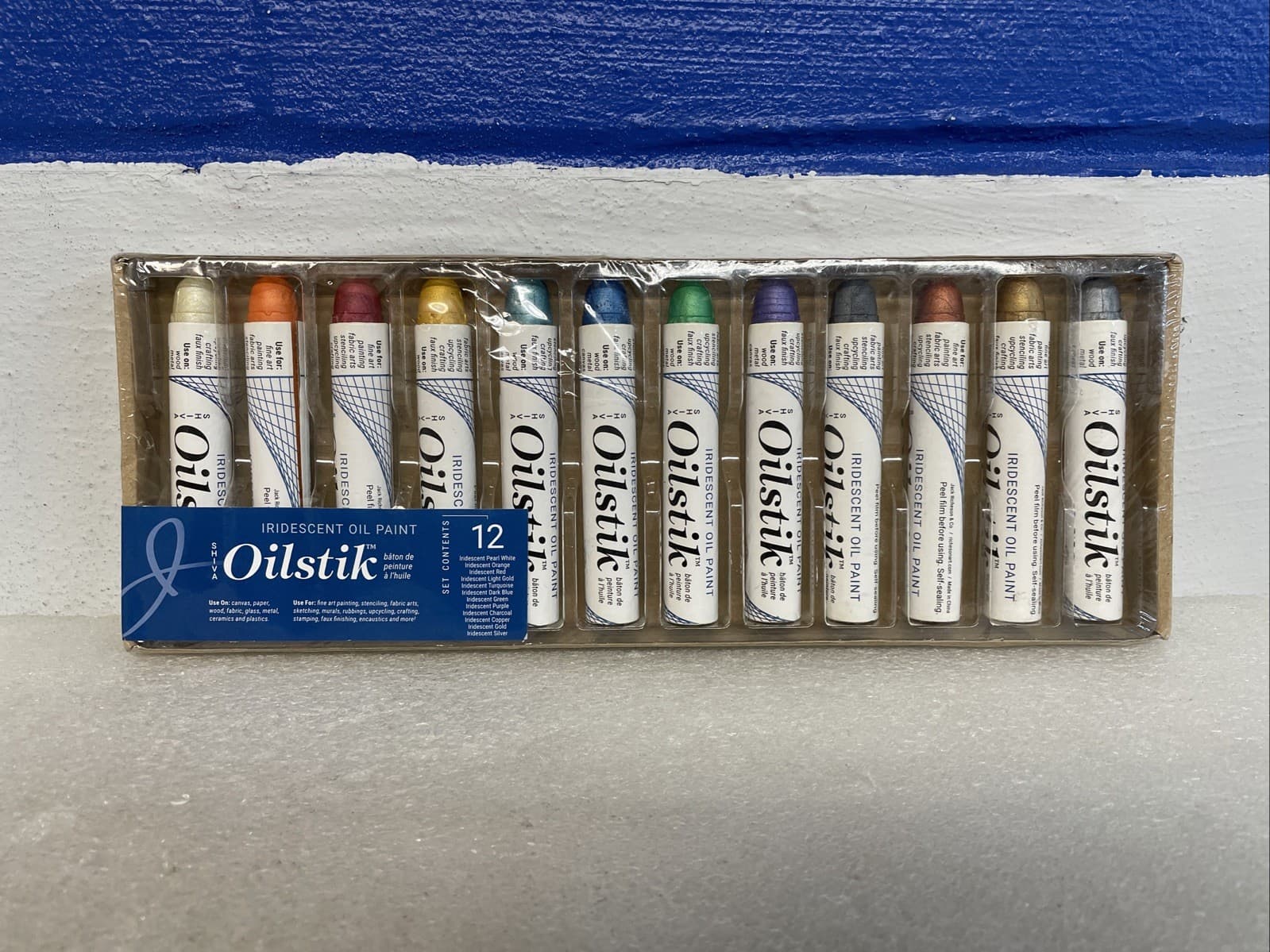 Shiva Oilstik Iridescent Oil Paint Solid Stick Set 121508 12 Colors New Sealed