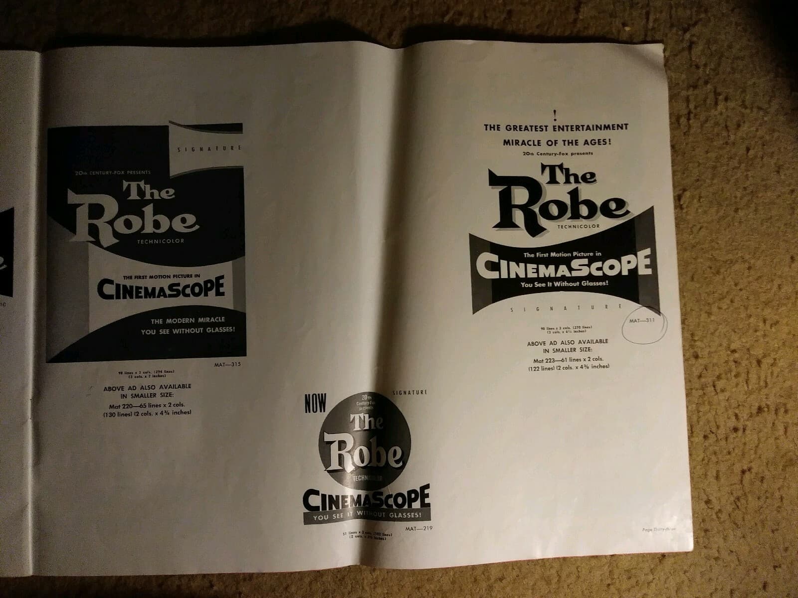20th Century Fox campaign book "The Robe" Golden Age of Hollywood 4