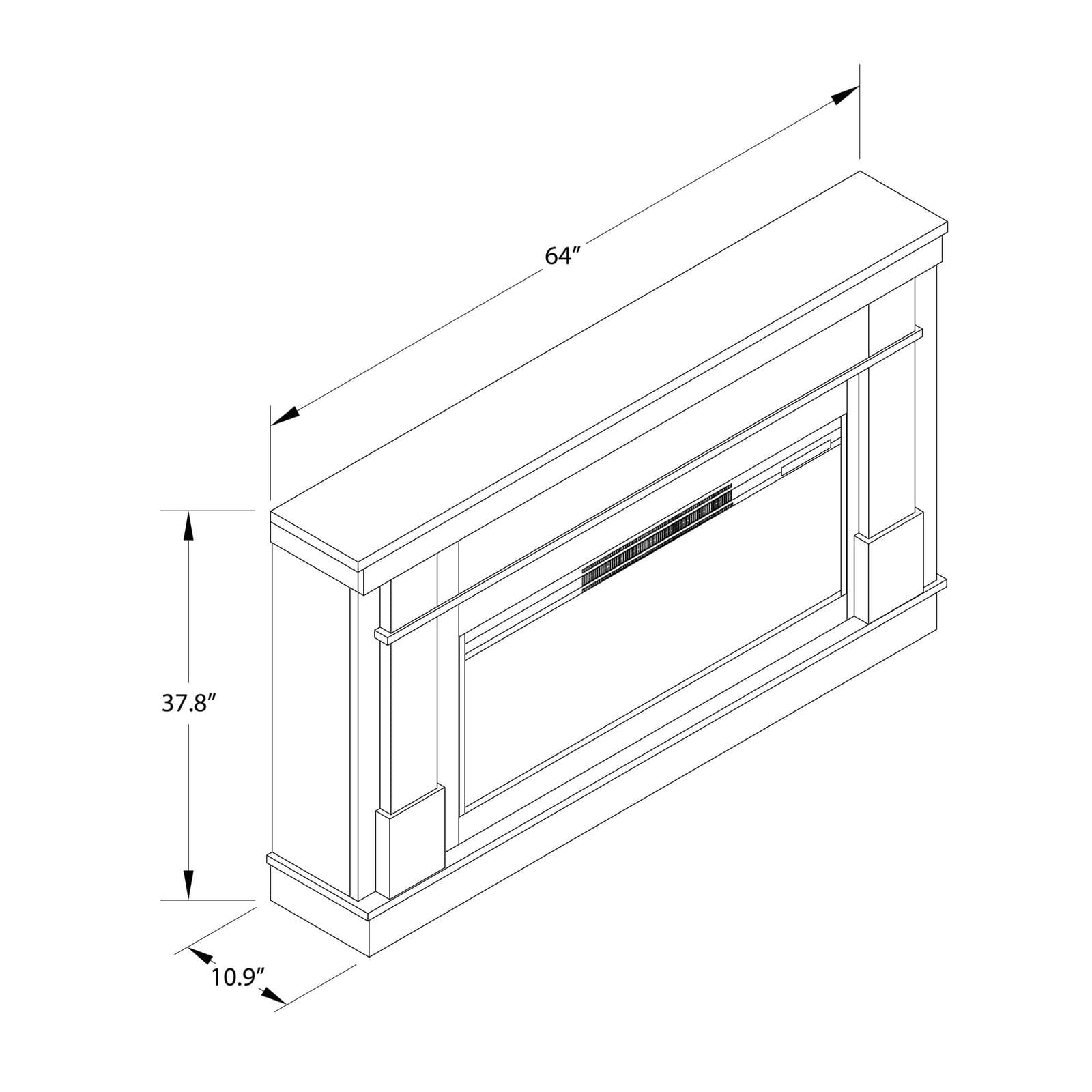 Modern Fireplace Mantel Fireplace Surround with Fireplace Insert Heater TV Stand 5