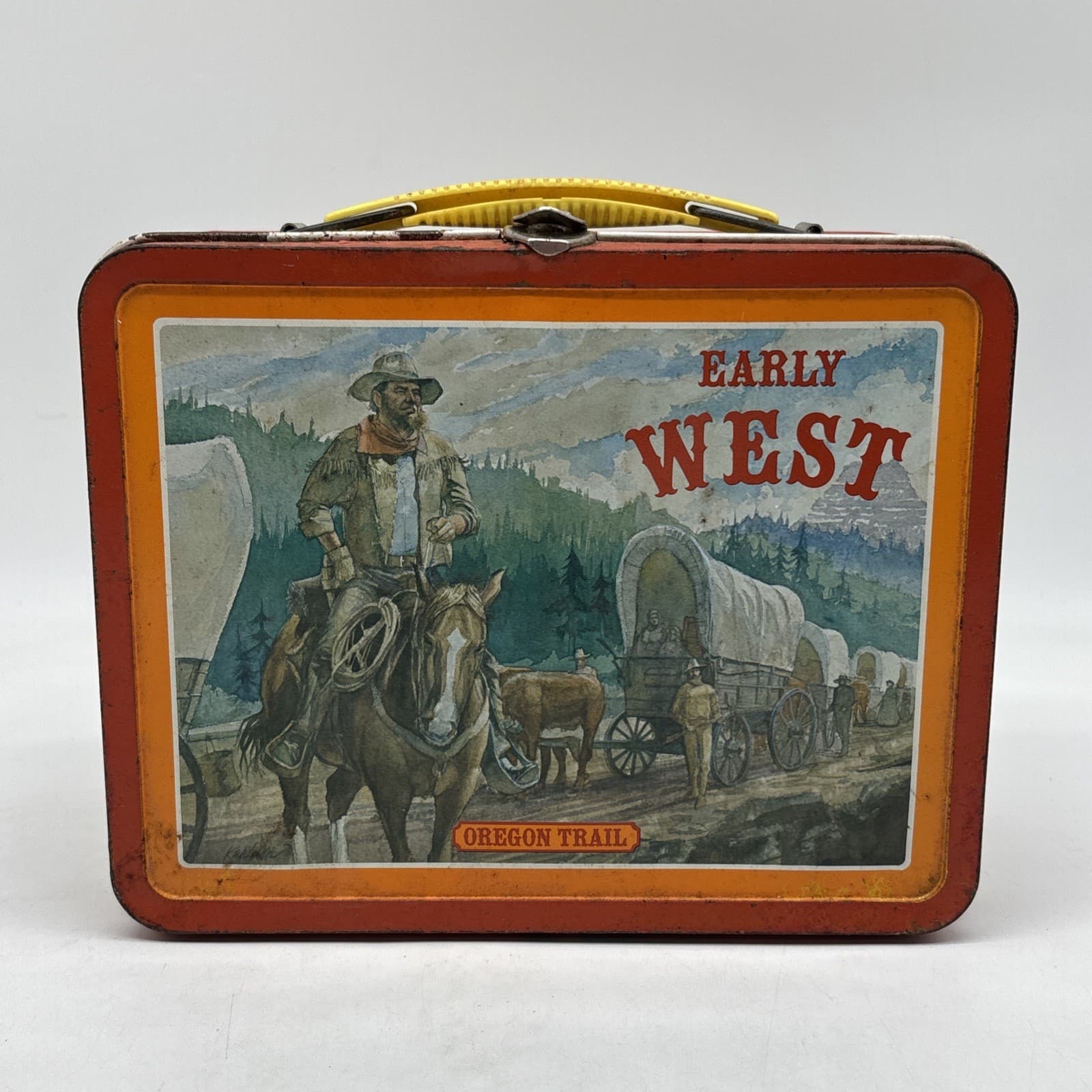 Vintage Early West Oregon Trail Lunchbox 1980s Buffalo Bill Sitting Bull Boone!