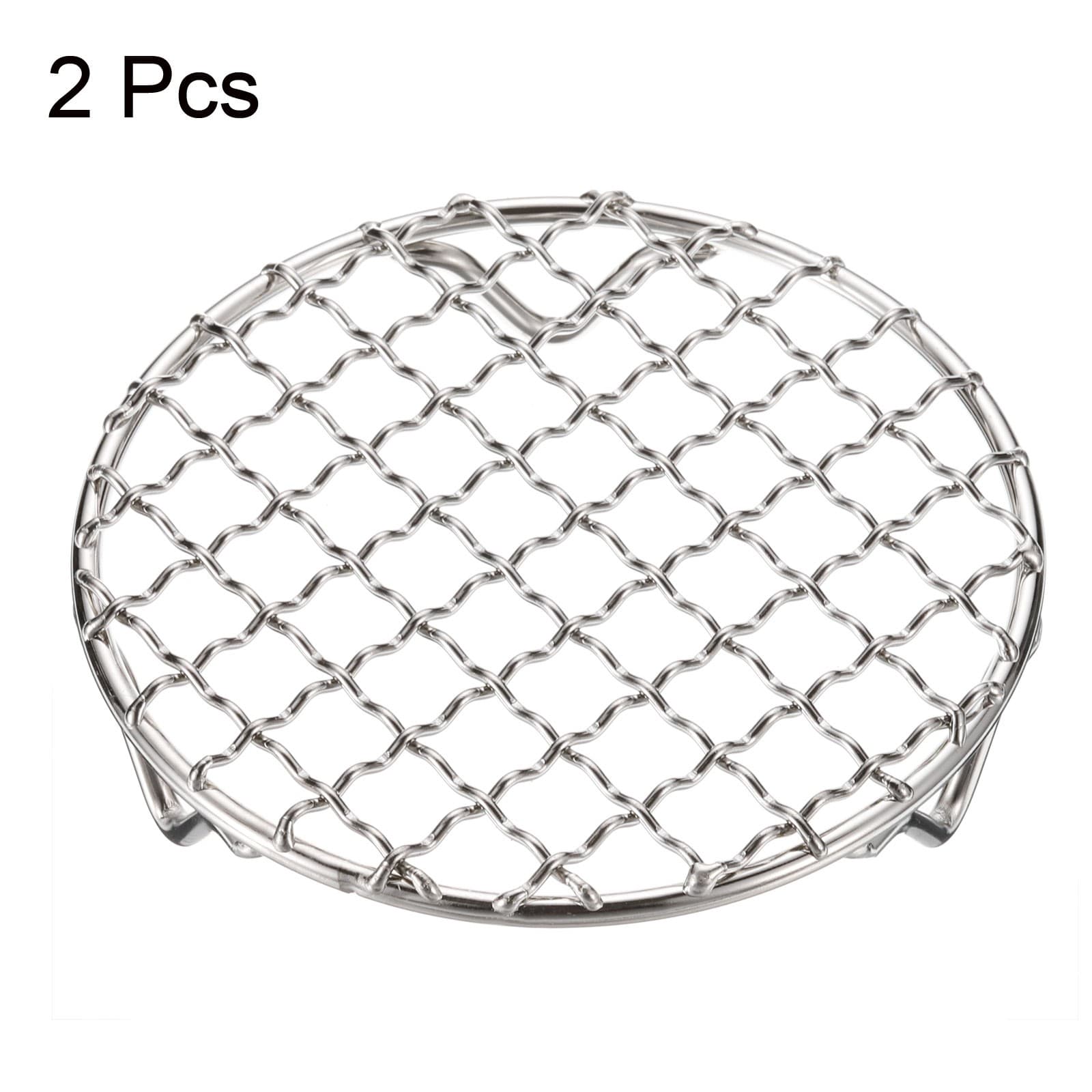 2pcs Round Cooking Rack 4.7" 201 Stainless Steel Barbecue Grill with 20mm Legs 3