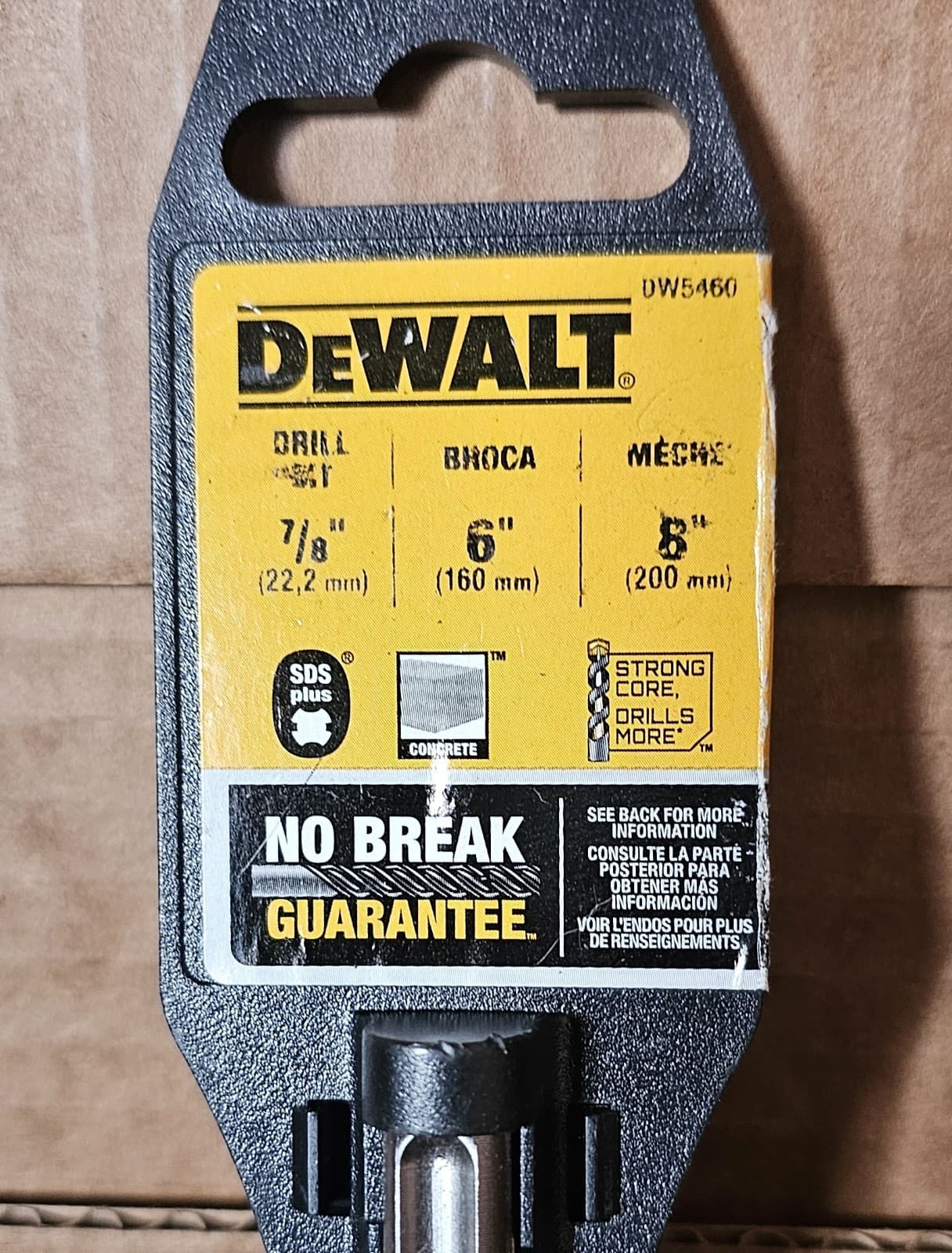 Dewalt DW5460 7/8" x 6" x 8" SDS Plus Rock Carbide Hammer Drill Bit Concrete 4