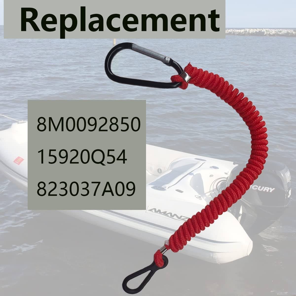 8M0092850 Boat Kill Switch Lanyard Replacement for Mercury Marine Boat Emergency 3