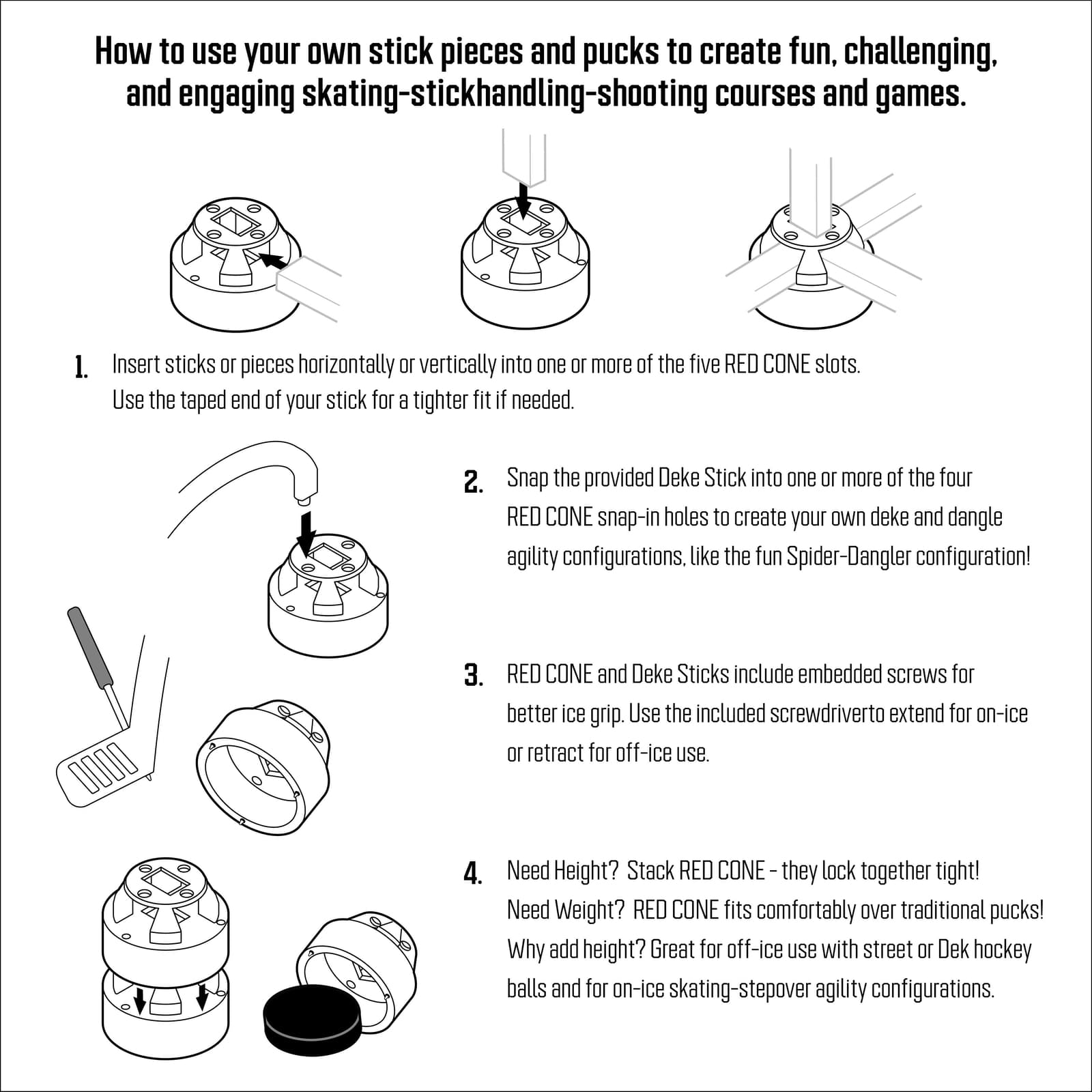 RED Cone Ultimate Hockey Cone Training System 4