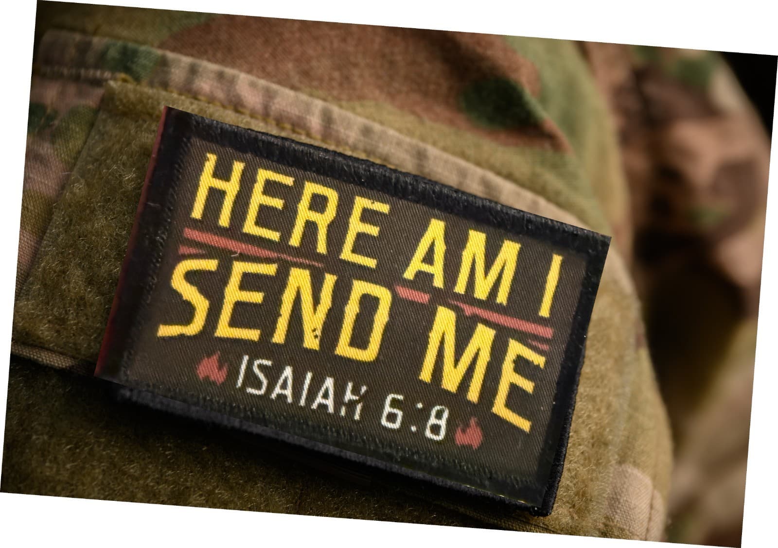 Here I Am Send Me Morale Patch | Isaiah 6:8 Bible verse patch | Hook and Loop 5
