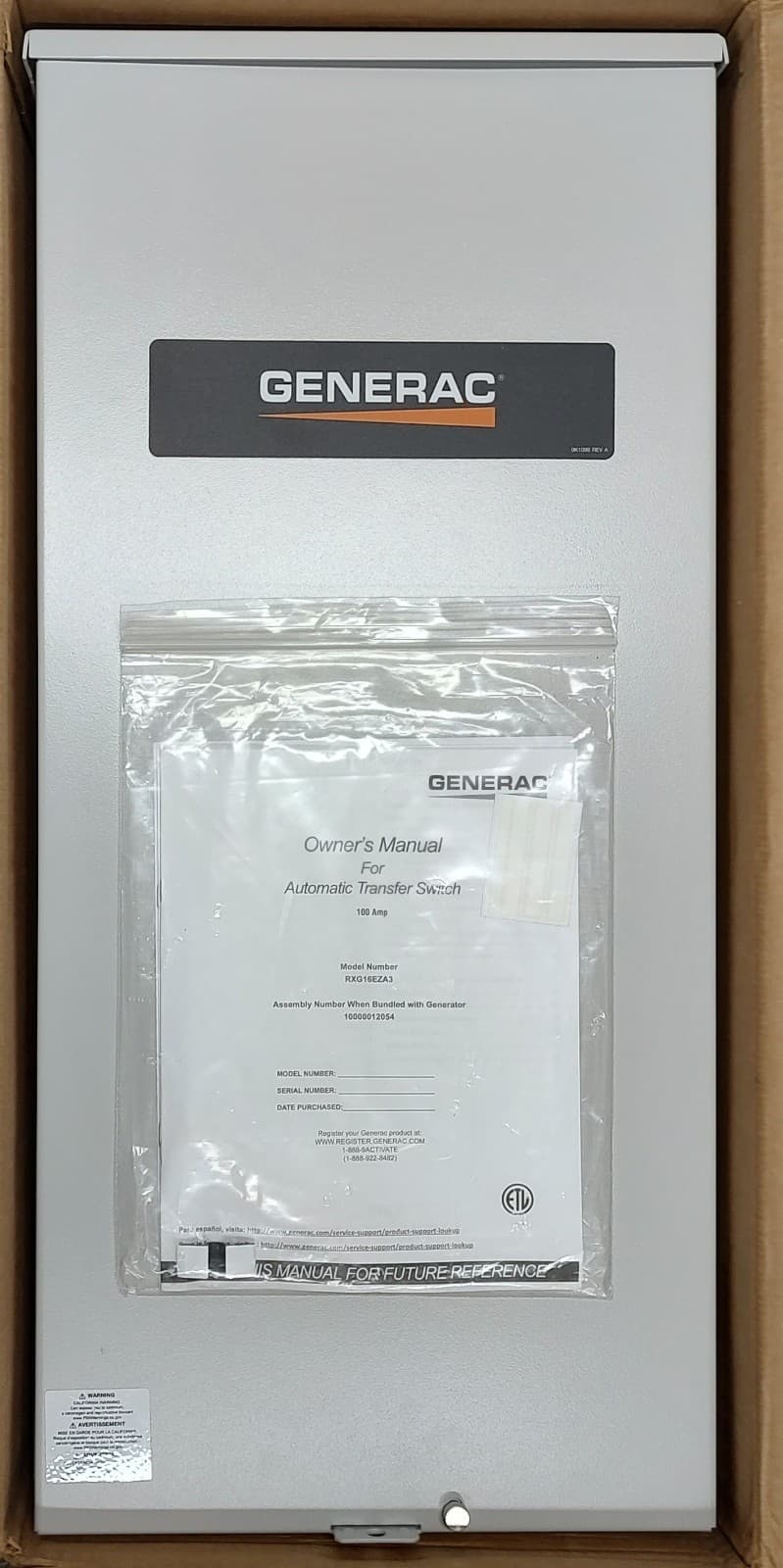 Generac Automatic Transfer Switch NEMA 3R Limited Circuit RXG16EZA3 2