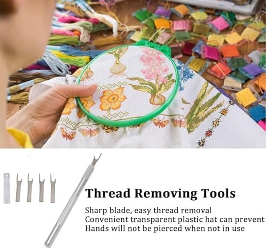 Seam Cutter, 5 Piece Metal Seam Ripper Set with   Aluminum Alloy Handle Stitch U 3