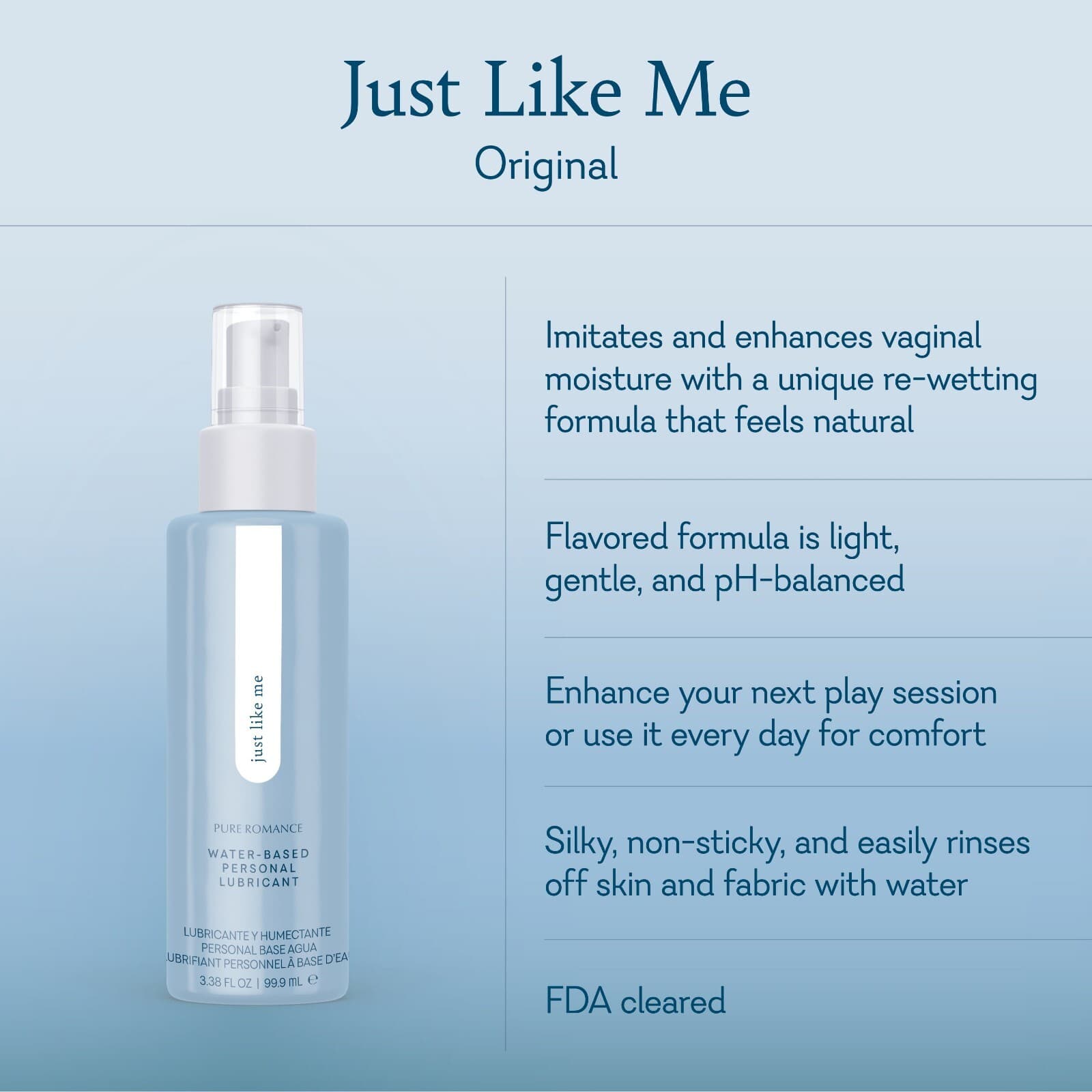 Pure Romance Just Like Me Lubricant Original-Brand New and Sealed- New Packaging 2