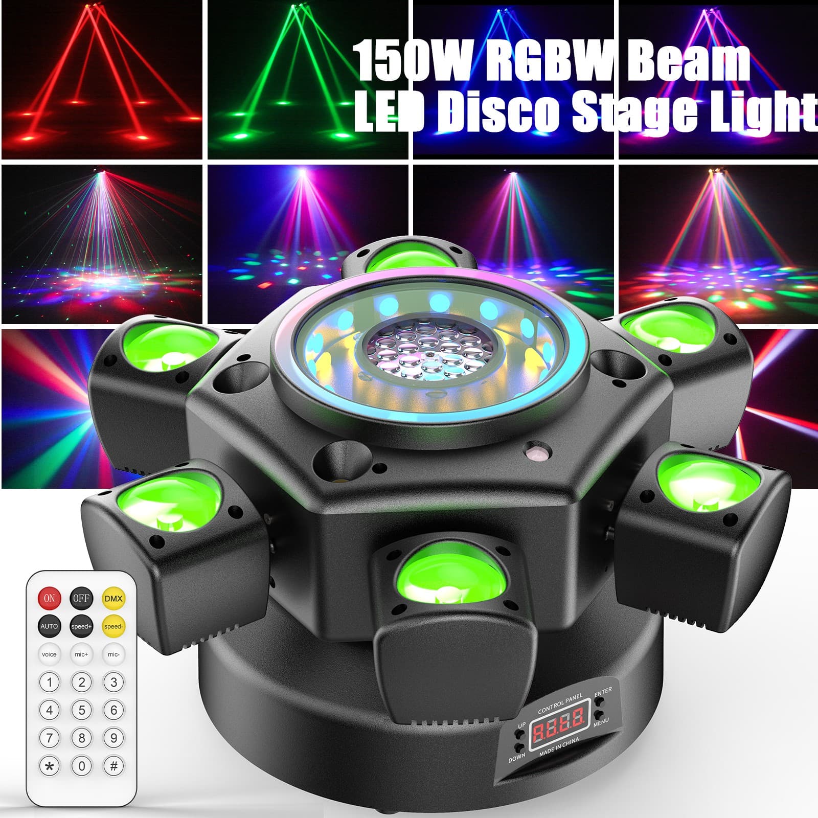 6 Arms Stage Light LED Moving Head Beam Light Bee Eye Laser DJ Disco Party Club