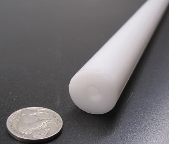 Delrin Acetal White Tube 0.750" Oversize OD x .250" Undersize ID x 12" Length 6