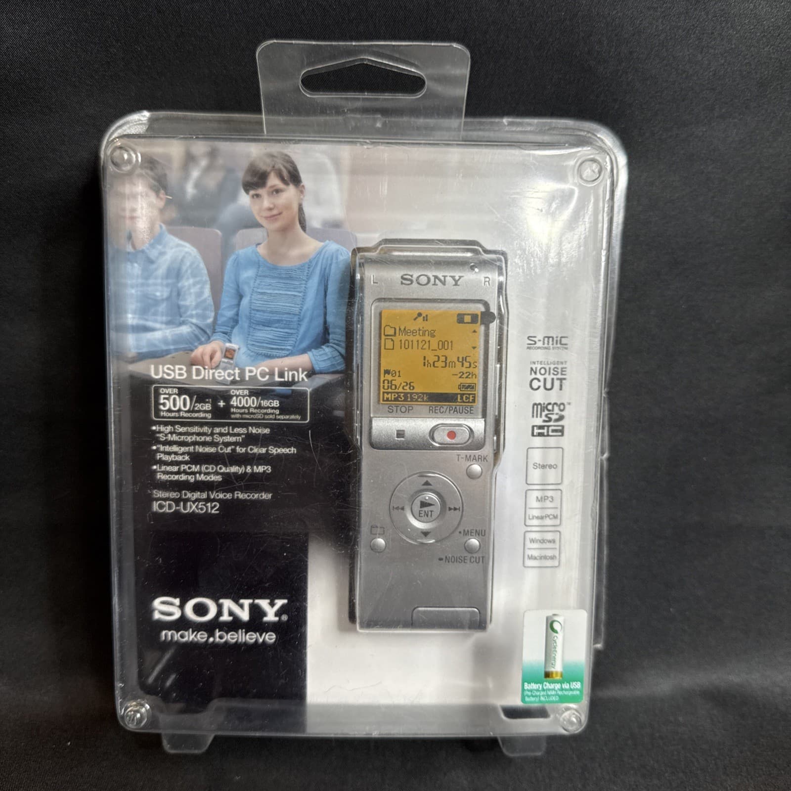 Sony ICD-UX512 Stereo Portable Digital Voice Recorder Sealed