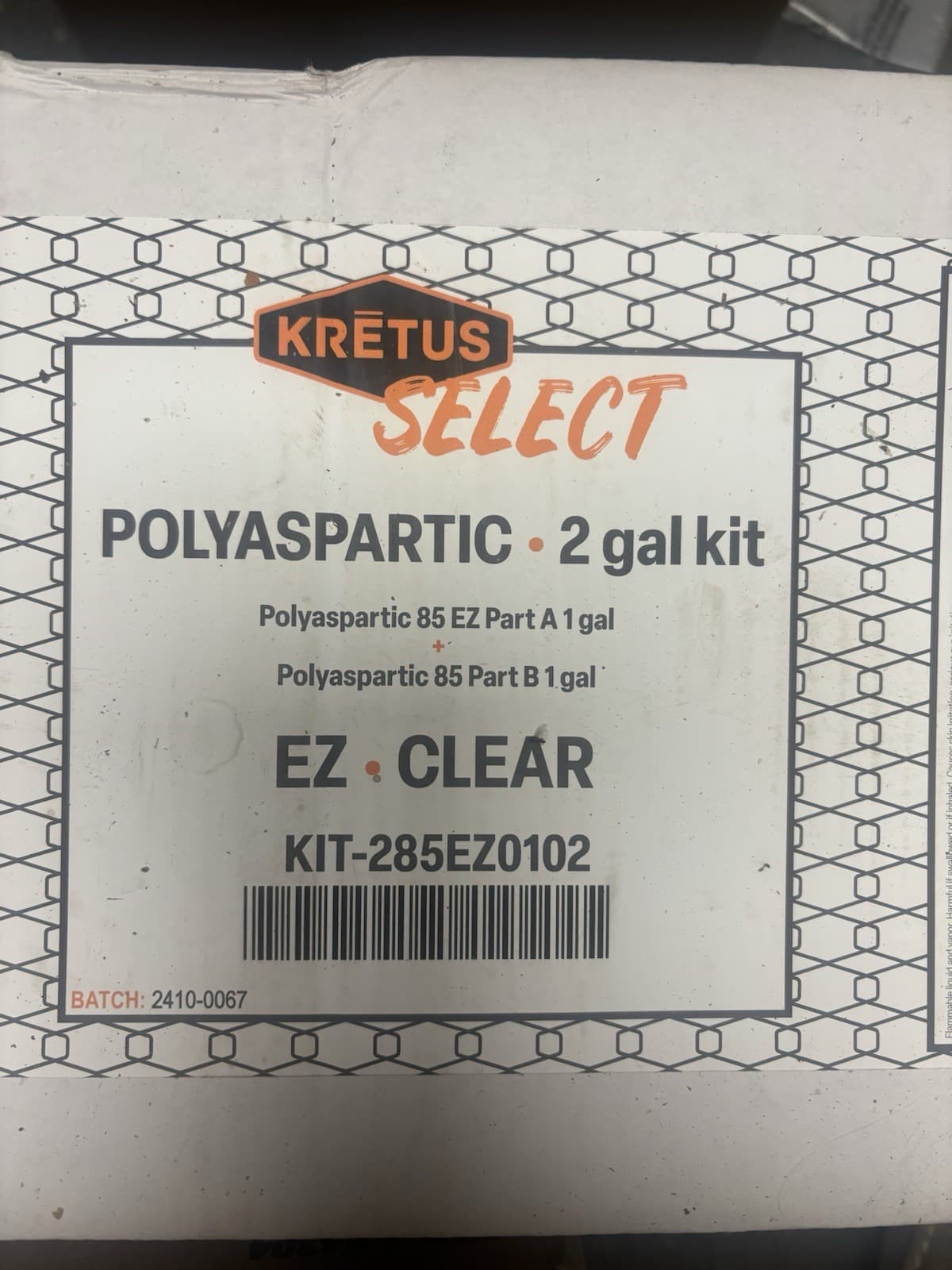 Karus KIT-285EZ0102 polyaspartic 2 Gal Kit 85% 2