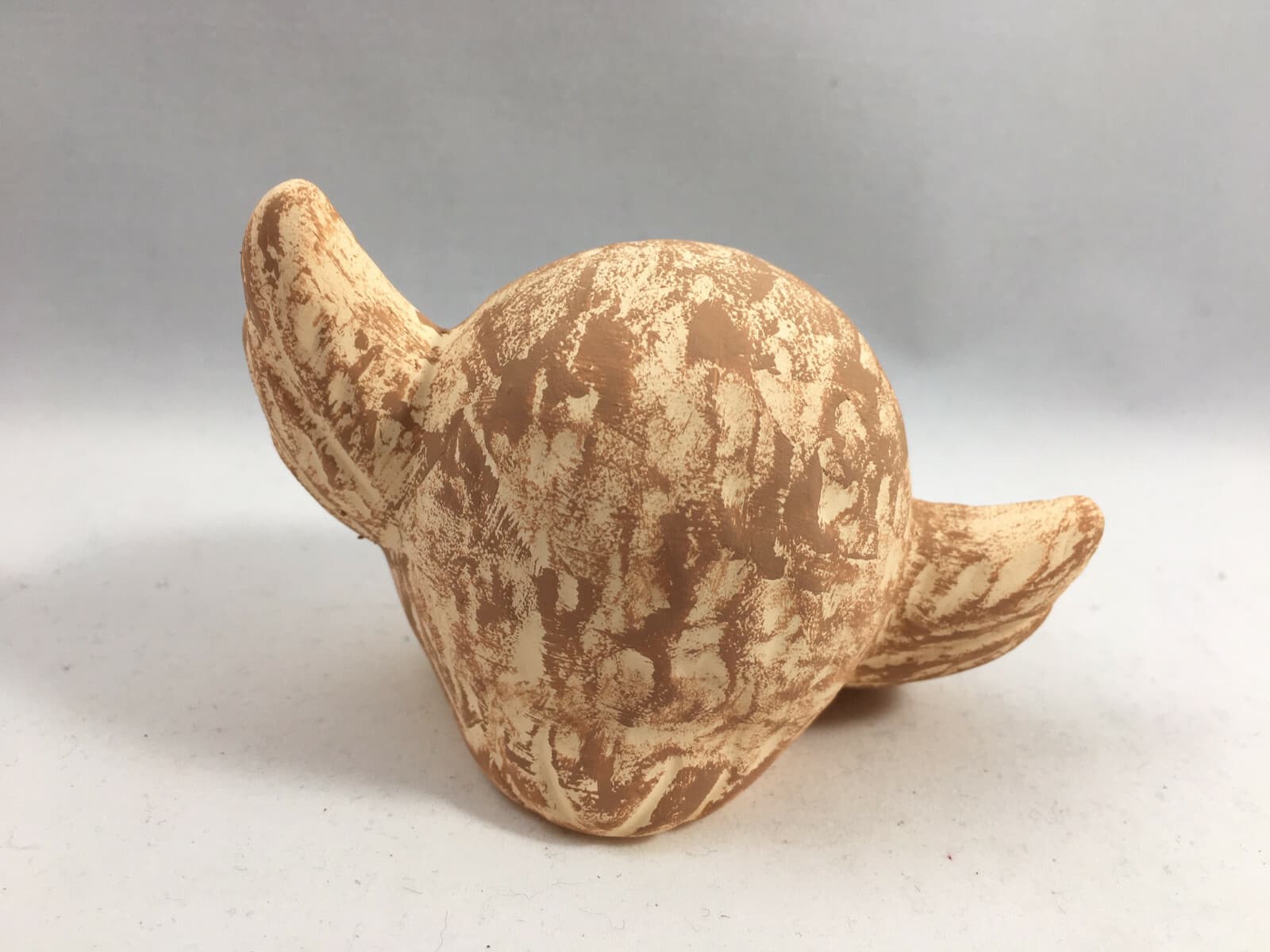 Japanese 2.5" Dancing Lucky FUKURO Owl Ornament Figure Earthenware Made in Japan 2