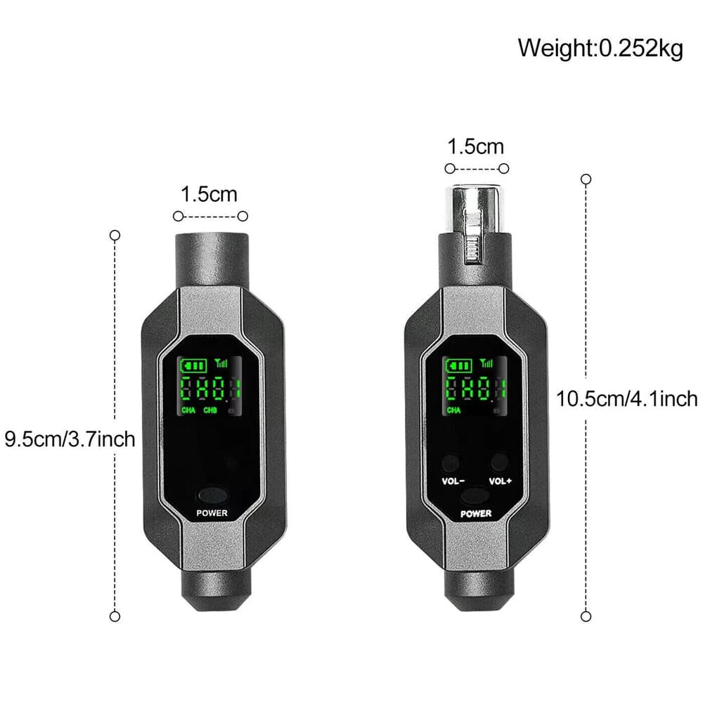 Wireless Microphone Converter XLR Transmitter System For Dynamic Microphone 6