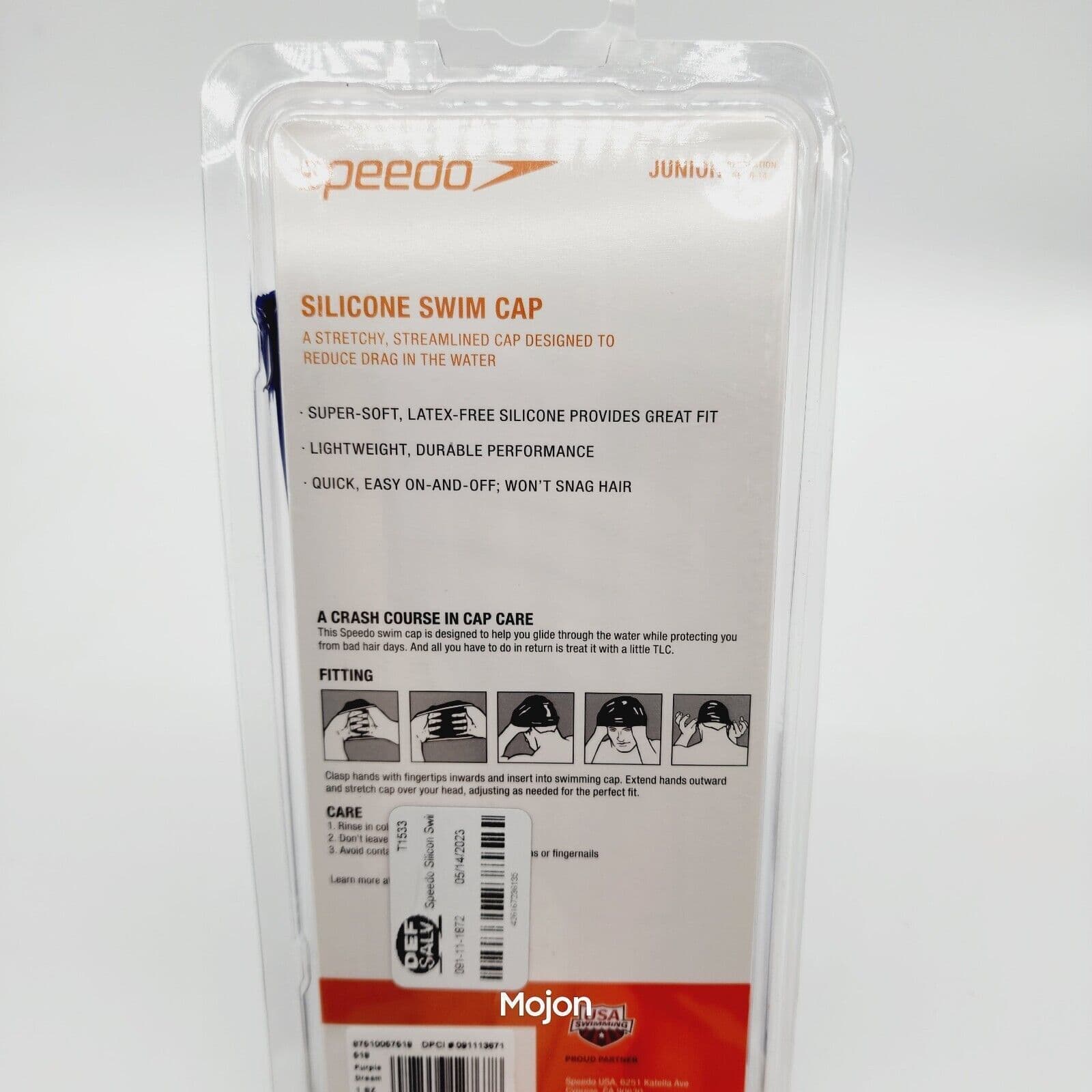 Speedo Solid Silicone Swim Cap Purple Dream Latex Free Junior Ages 6-14  5