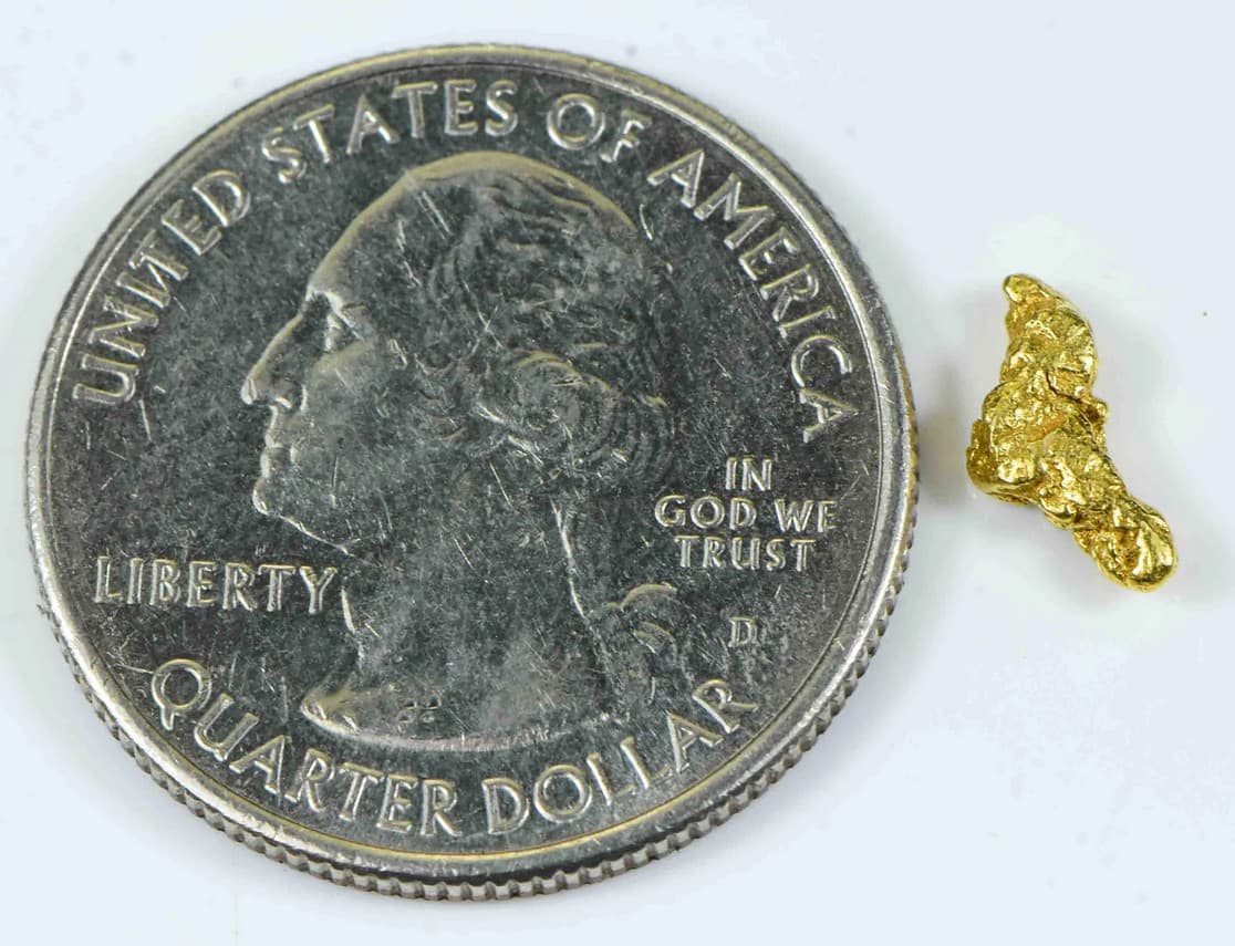 PURE GOLD NUGGET ALASKAN YUKON BC NATURAL SMALL ROCK GENUINE RAW FINE 22k .5g 5