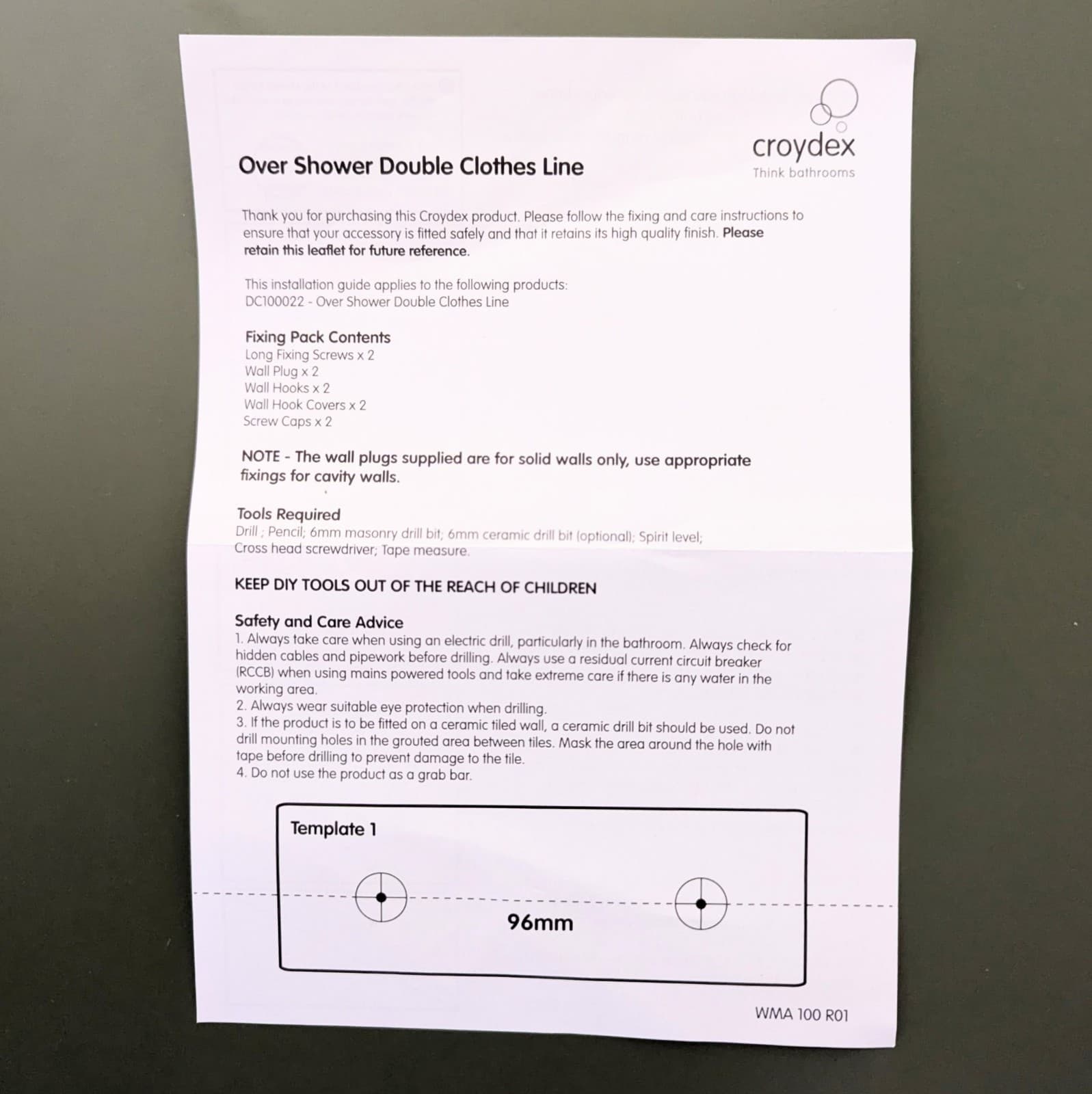  CROYDEX Over Bath or Shower Double Retractable Clothes Lines, WITH ALL HARDWARE 5