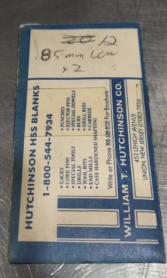 Lot Of 12 - USA Hutchinson .85mm x 2" Low Drill Blank Reamer Pin Gage Drill Tool 3