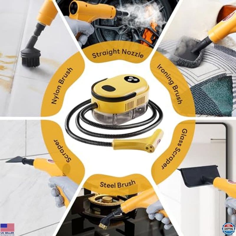 Powerful Handheld Steam Cleaner - 10s Rapid Heat 15-in-1 High Pressure Steamer 6