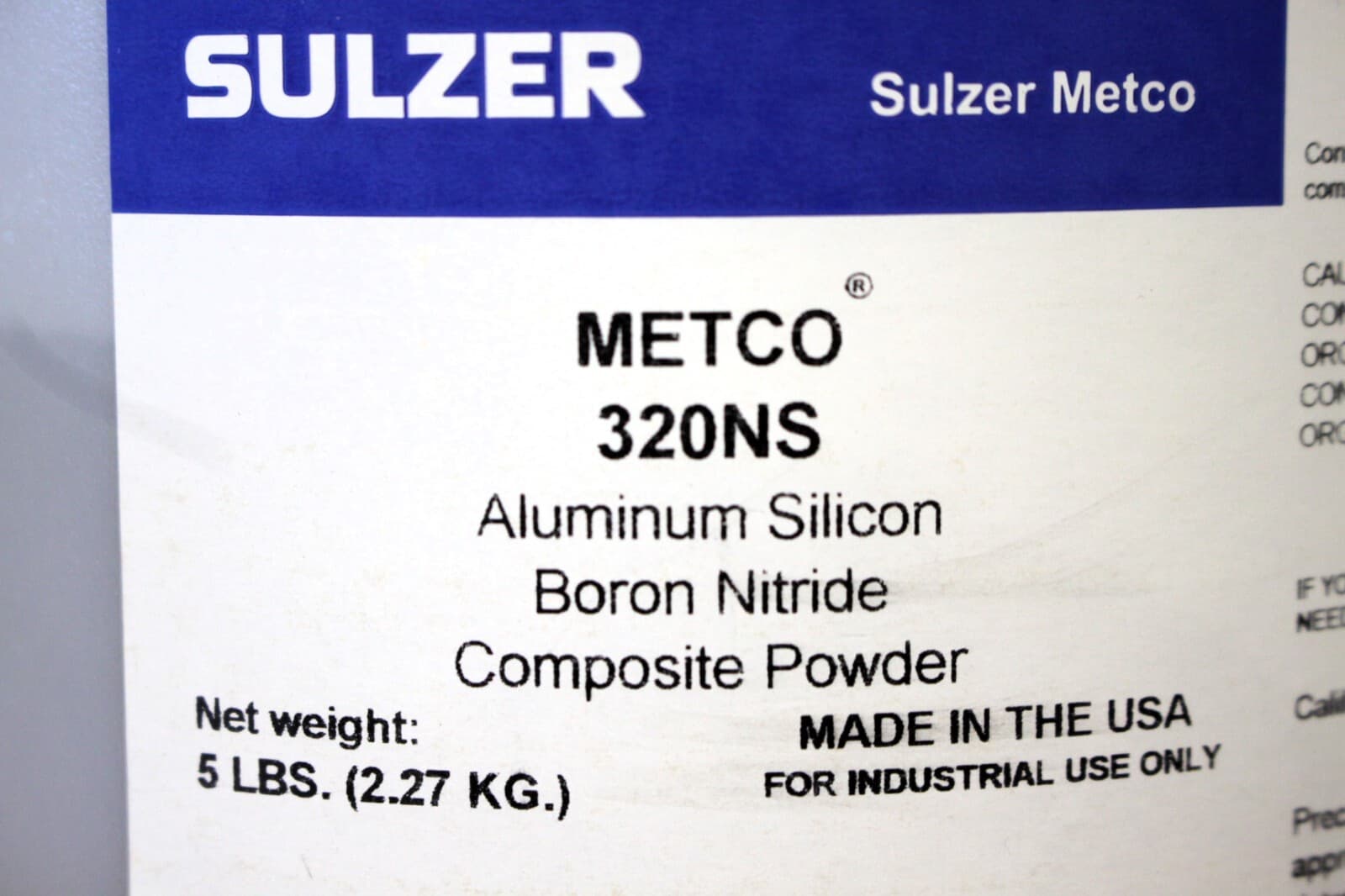 Sulzer Metco 320NS Aluminum Silicon Boron Nitride Composite Powder ( 6757) 5