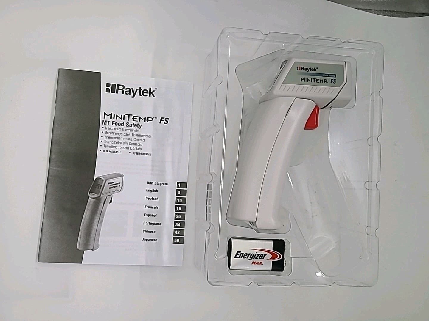 Raytek MiniTemp FS Noncontact Food Thermometer -25F to 400F Temp 9V Battery 4