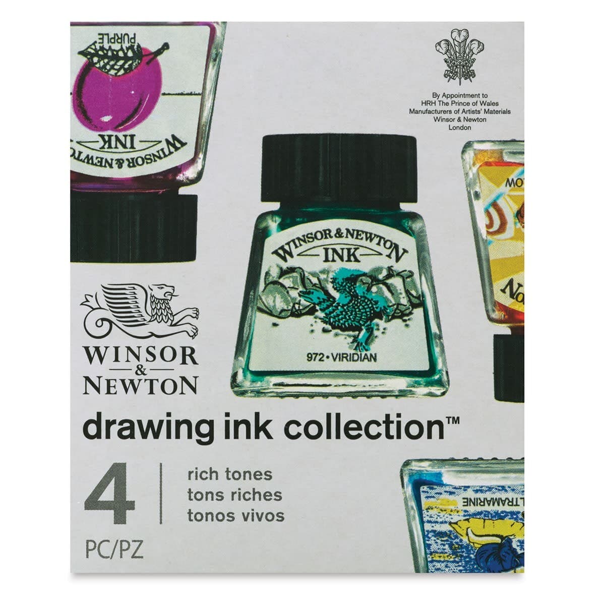 Winsor & Newton 1090103-1090105 Set of 4 Drawing Ink Collection
