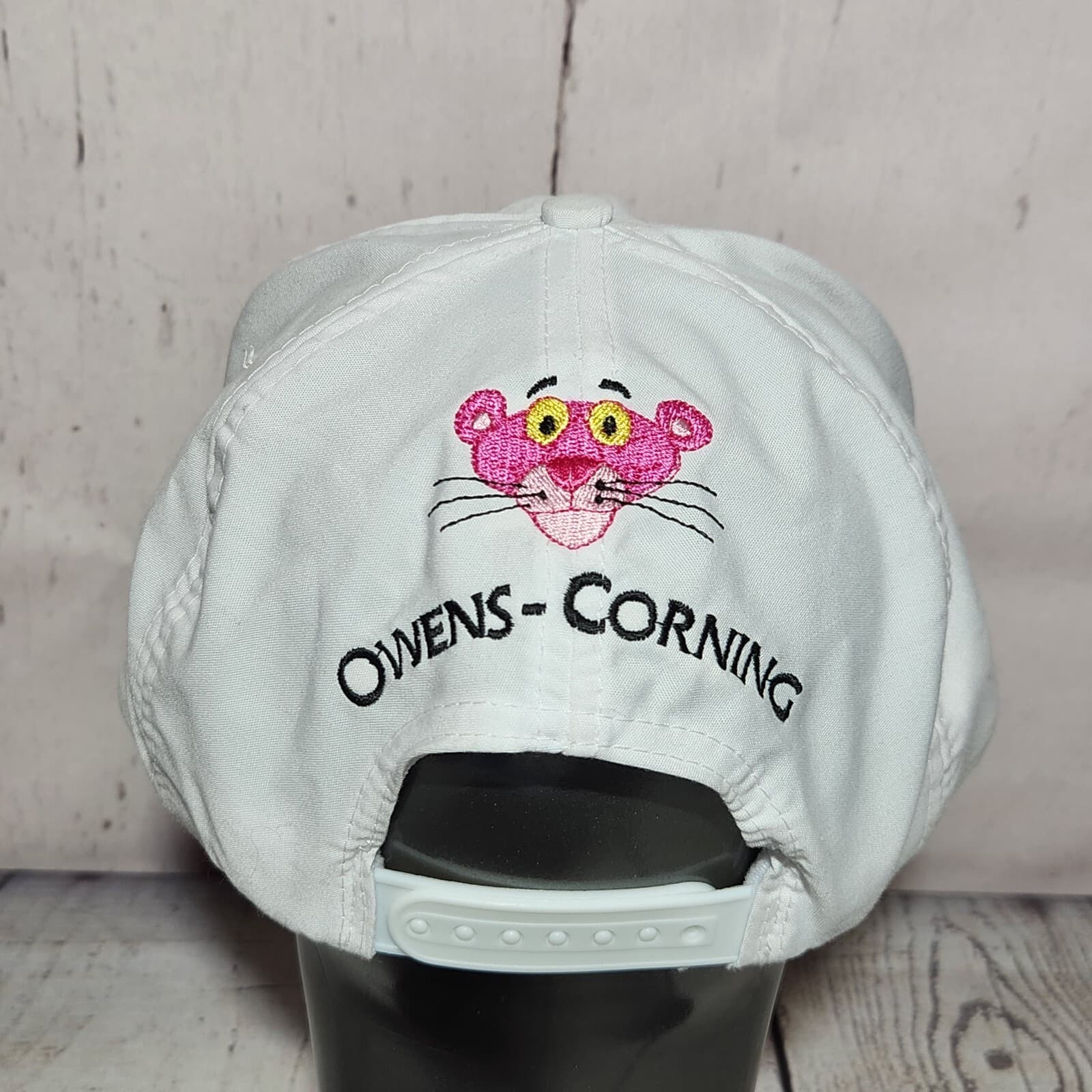 Vintage Team Lowe's Racing Snapback Hat Pink Panther NASCAR Mike Skinner Signed 4