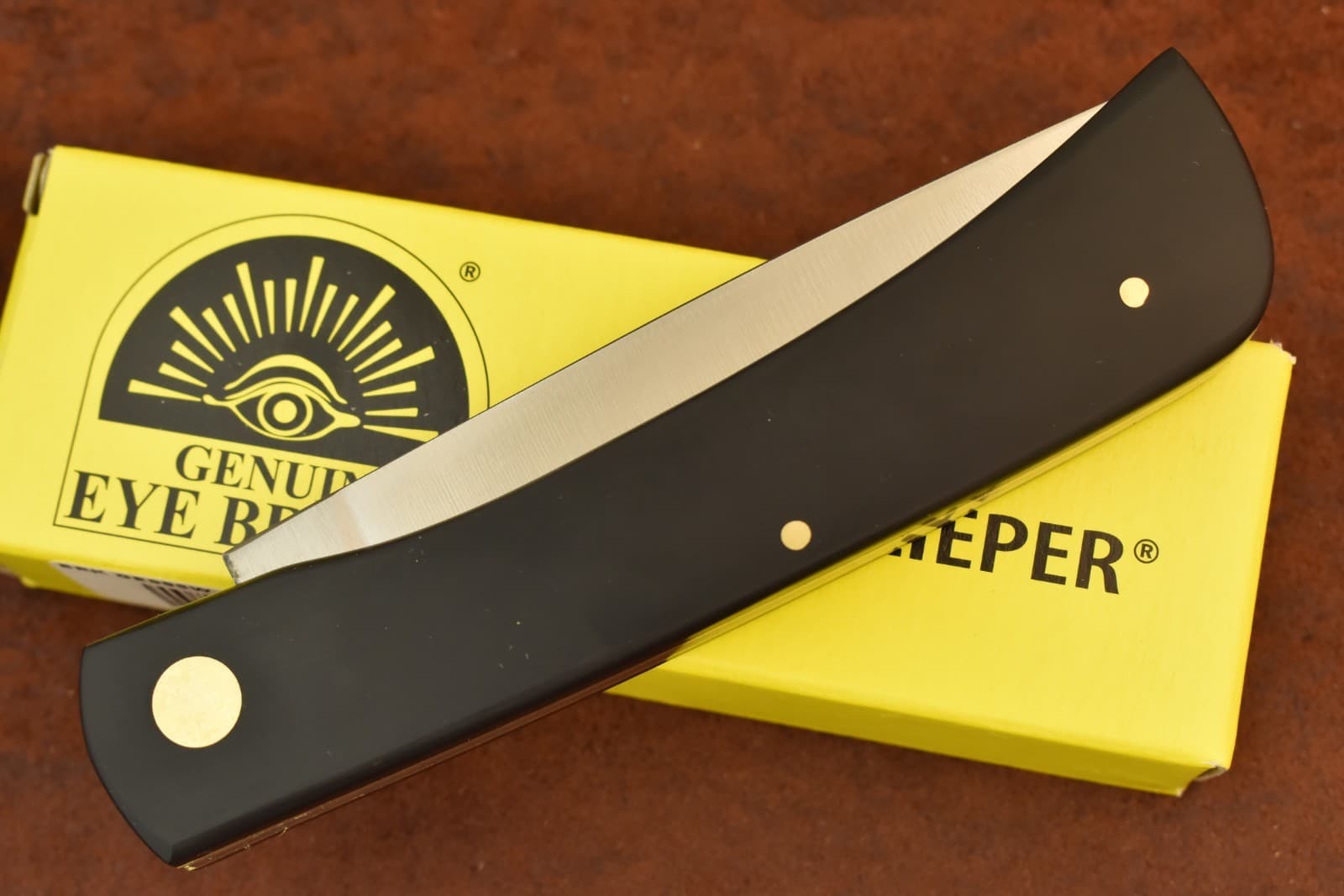 GERMAN EYE BRAND CARL SCHLIEPER BLACK JUMBO SODBUSTER KNIFE SOLINGEN GERMANY 6