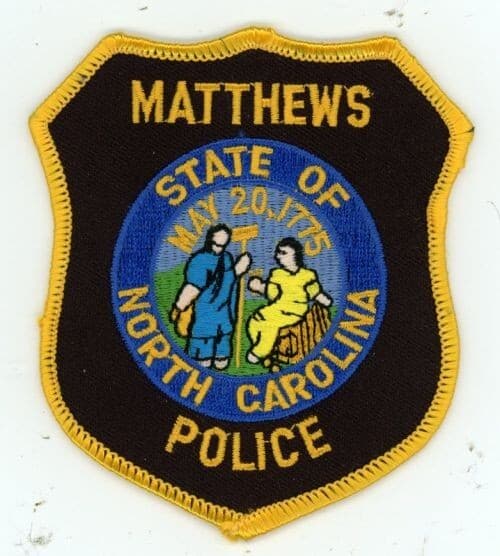NORTH CAROLINA NC MATTHEWS POLICE NICE SHOULDER PATCH SHERIFF