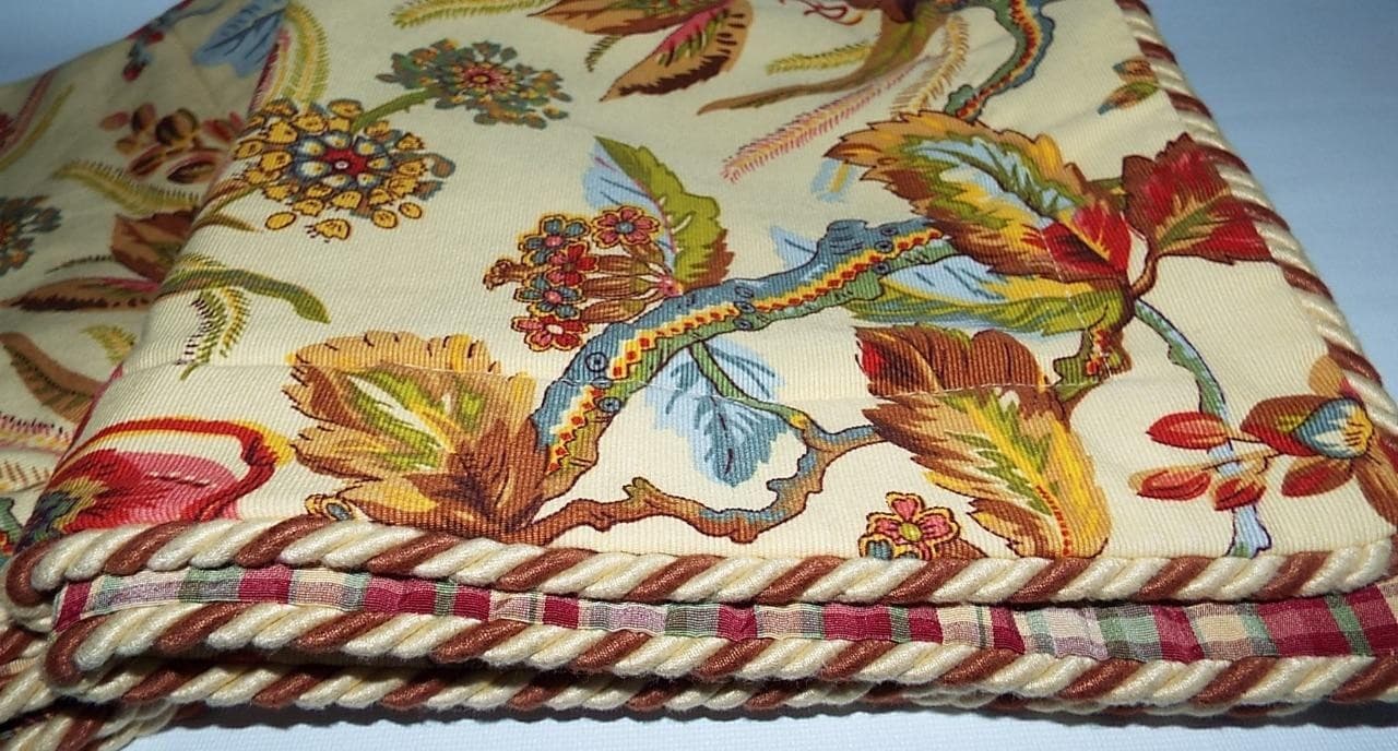 2 Rose Tree Ornate Pillow Shams King Size Hyde Park Pattern Paisley Brocade Rope 3