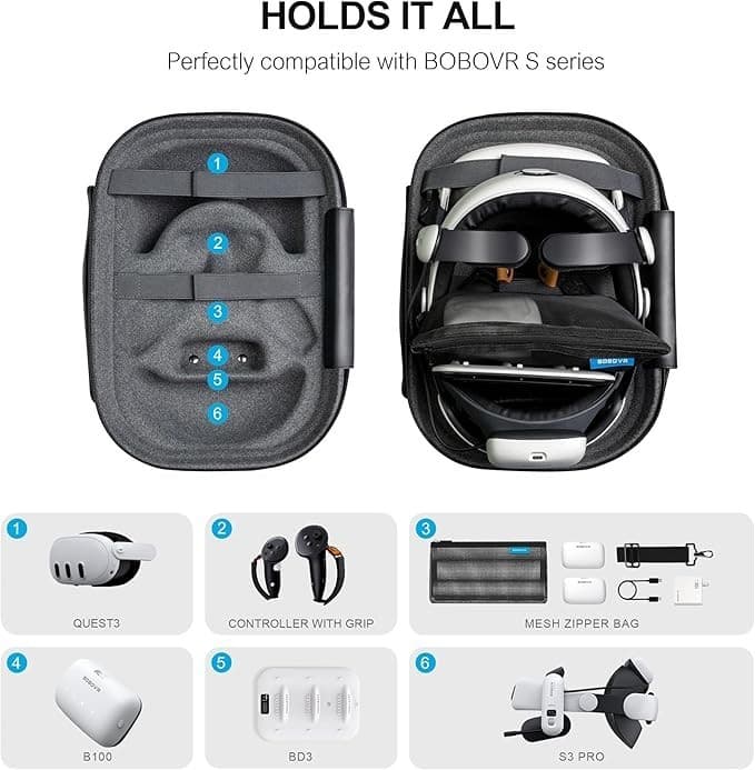 C3 Carrying Case, Meta Quest 3/3S, Hardshell, Gray 4