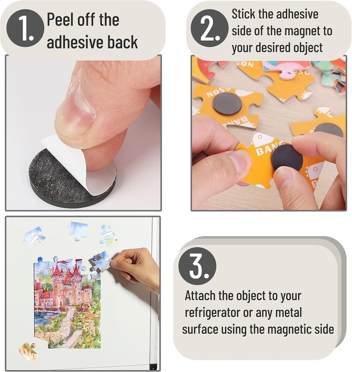 Versatile 120 Pcs Round Magnetic Dots with Adhesive - Ideal for Creative Crafts 6