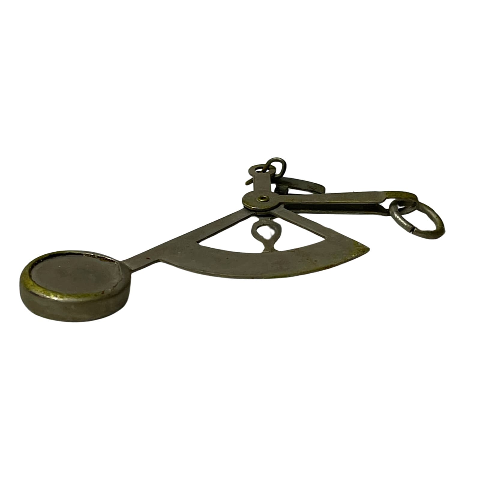 Vintage 1950s 60s Postal Scale Handheld Hanging w/ Leather Case Brass Balance 4