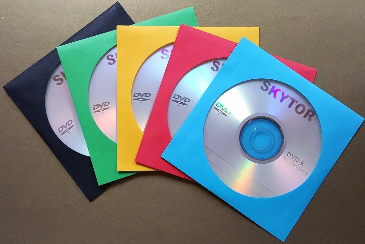 1000 CD DVD Assorted Multi Color Paper Sleeves with Window and Flap Envelopes 2