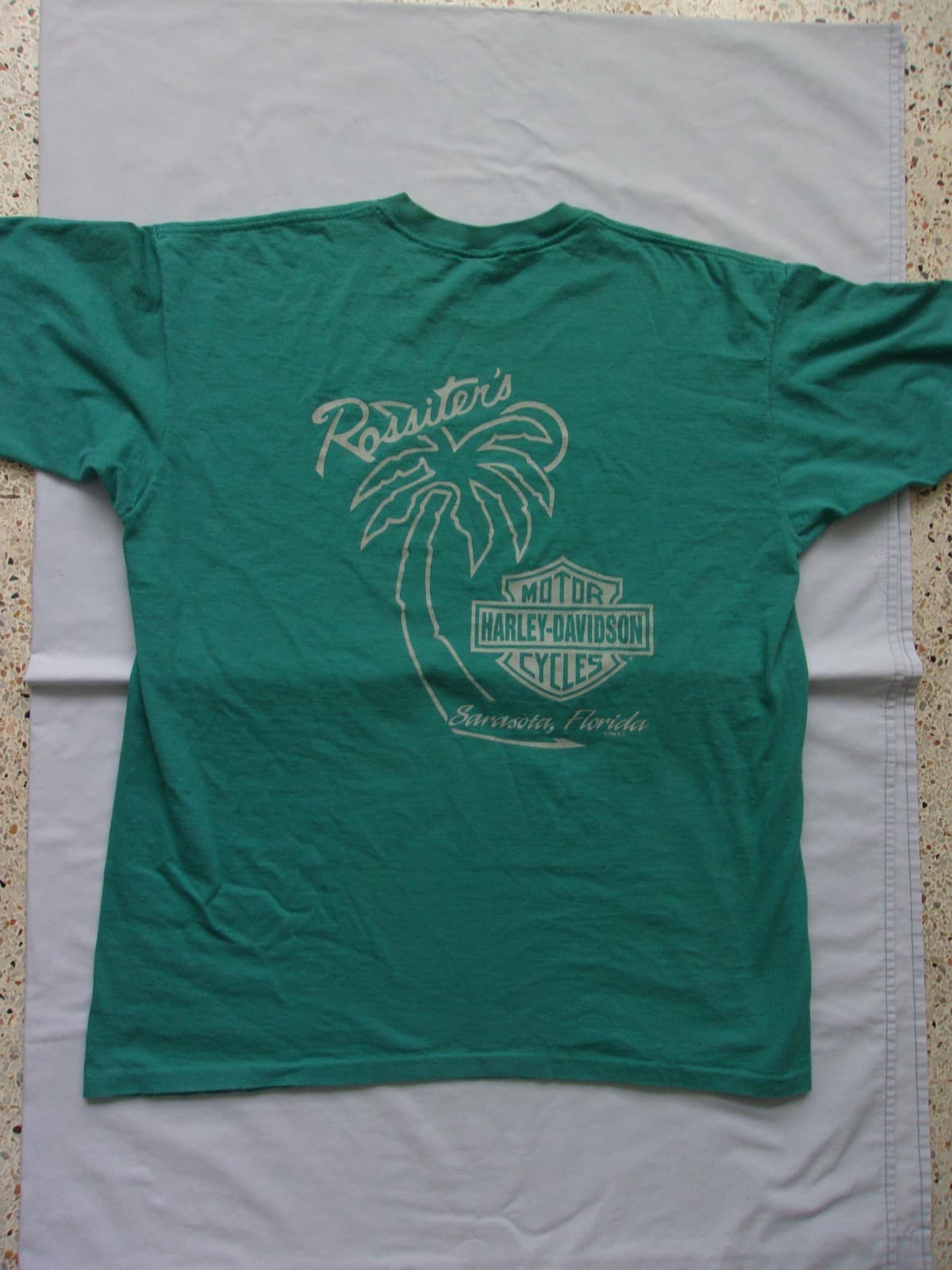 Harley-Davidson T Shirt Adult Sz XXL Rossiter's Sarasota, Fl Wolf/Eagle-Teal 4