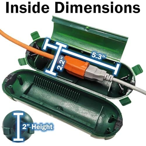 Weatherproof Electrical Extension Cord Cover, Splashproof Outdoor Enclosure 3