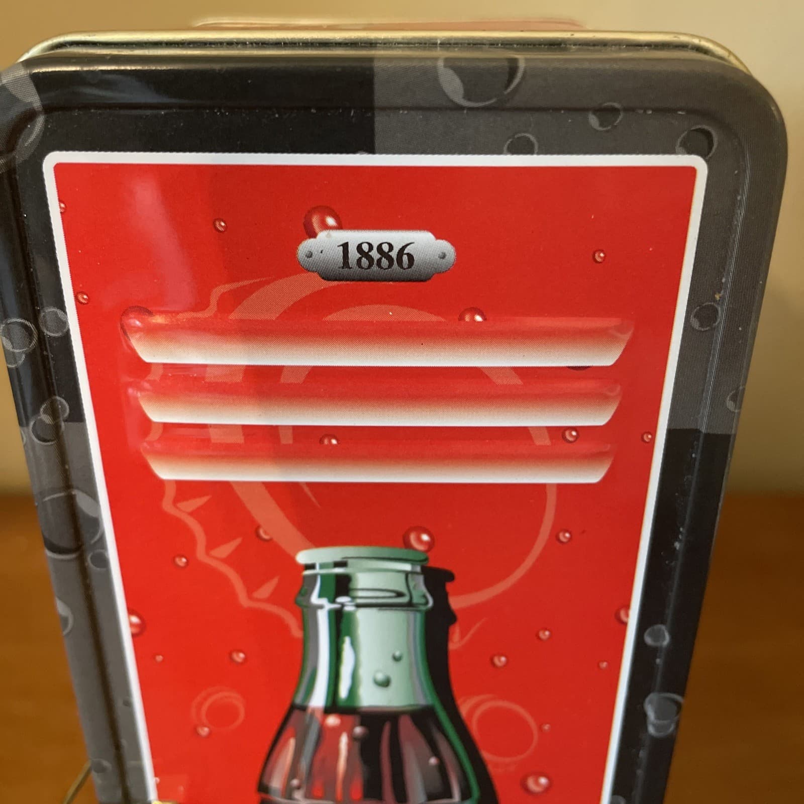 Vtg 2000 Coca-Cola Locker Style Tin Storage Box Collectible Lock & Key 8”x4”x3” 3
