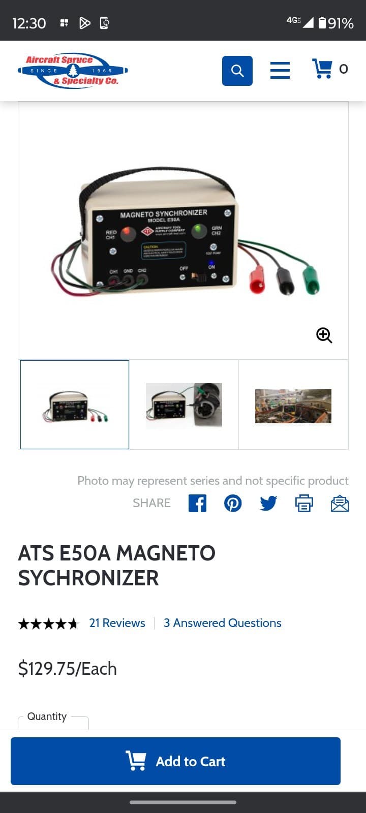 MAGNETO TIMING LIGHT SYNCHRONIZER WITH LED EASTERN E-50 TESTED GOOD AIRCRAFT USA 4